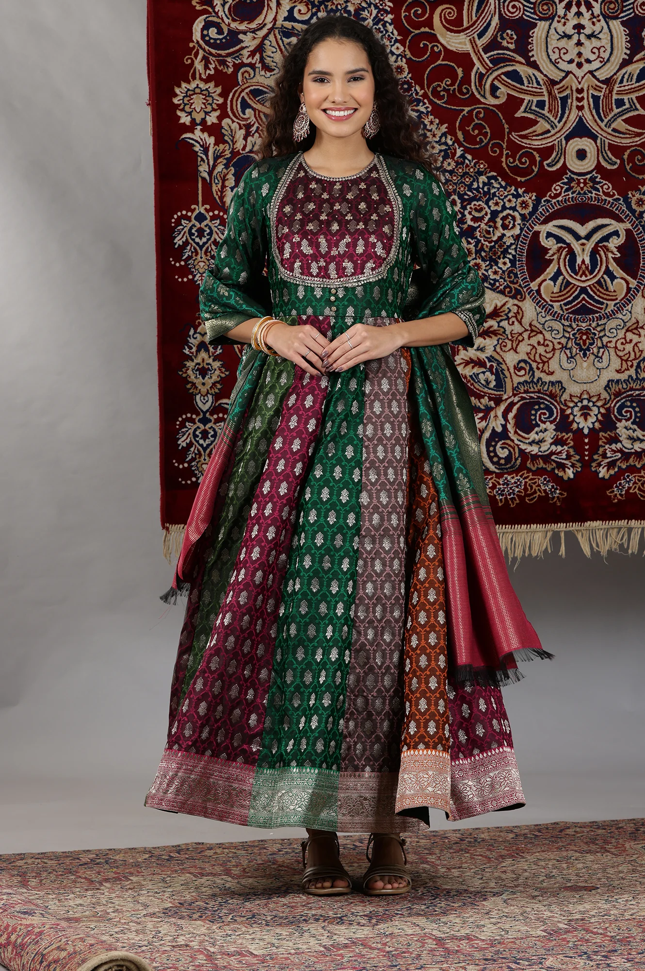 Anarkali kurta with Dupatta Set - Image 3