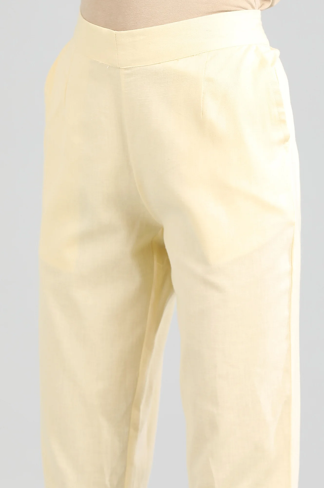 Beige Solid Rayon Straight Kurta and Trouser Set - Image 6