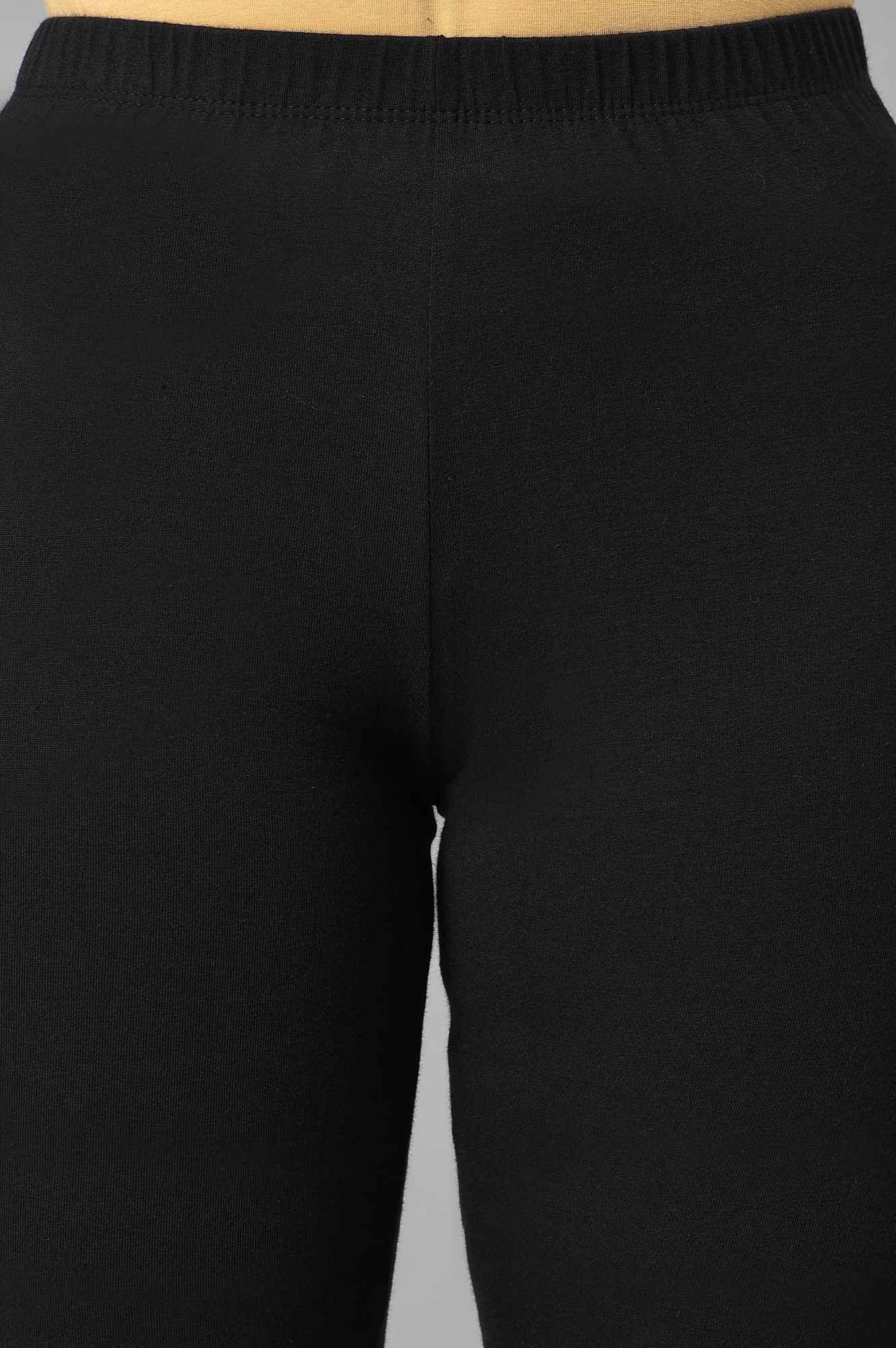 Black Cotton Lycra Churidar - Image 6