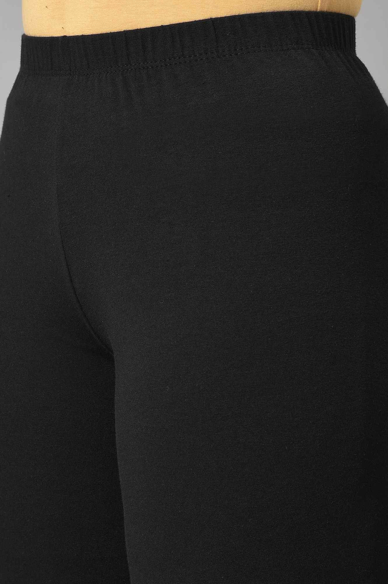 Black Cotton Lycra Churidar - Image 7