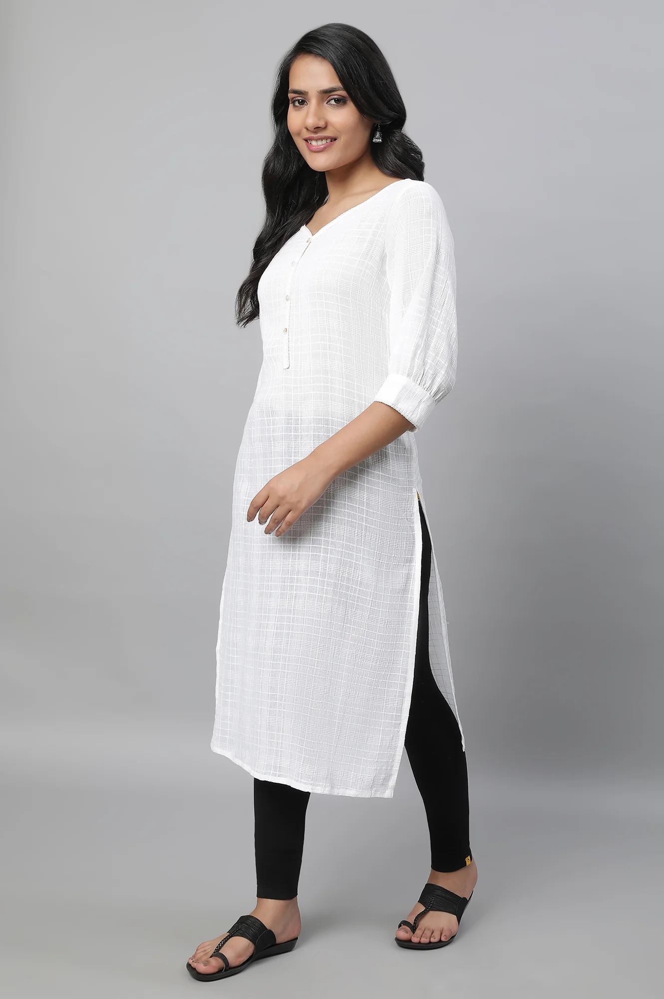 Black Cotton Lycra Churidar - Image 5