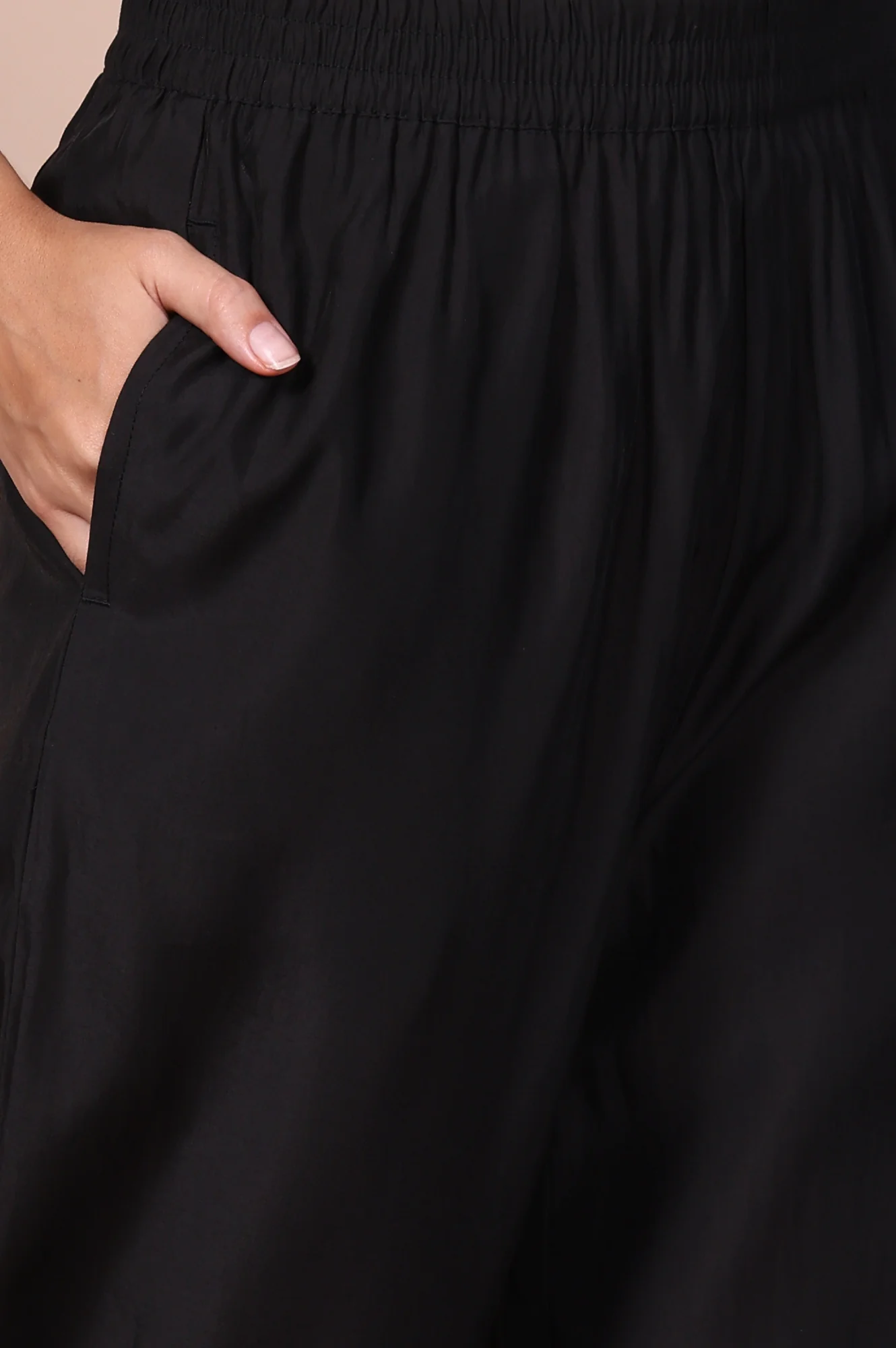 Black Embroidered Straight Kurta and Pant Set - Image 9