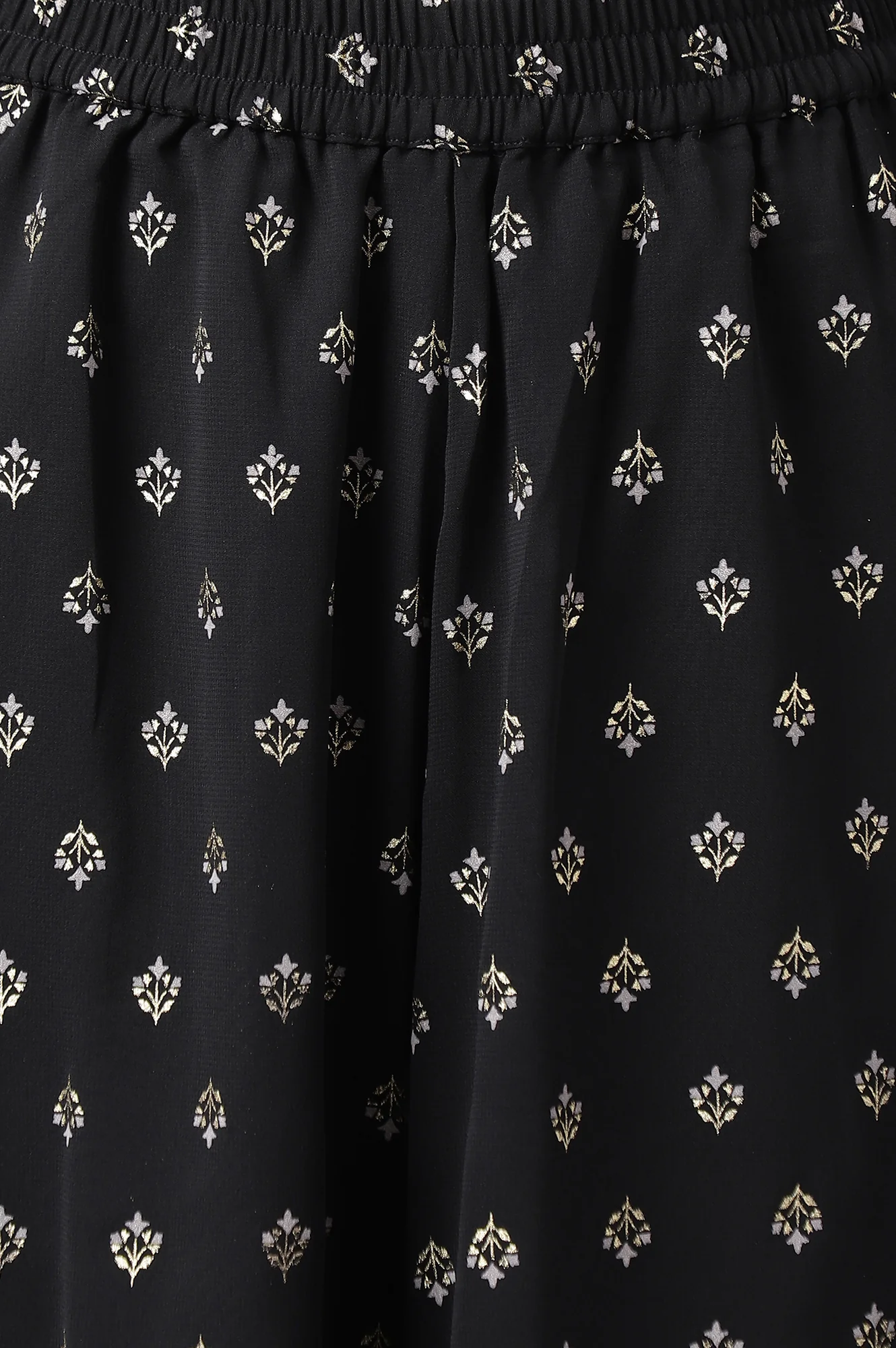 Black Embroidered Top With Semi Flared Palazzo And Dupatta - Image 4