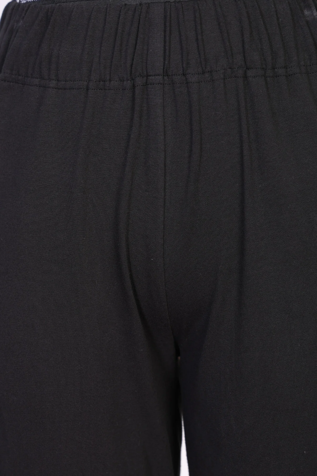 Black Solid Cotton Blend Straight Ankle Length Trousers - Image 6