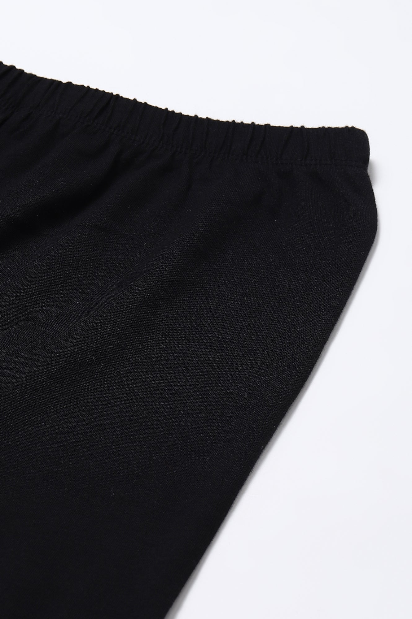 Black Solid Plain Skinny Cotton Churidar - Image 6