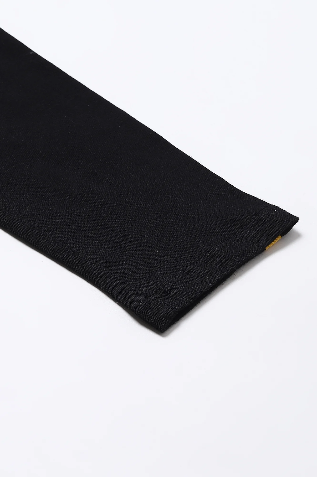 Black Solid Plain Skinny Cotton Churidar - Image 7