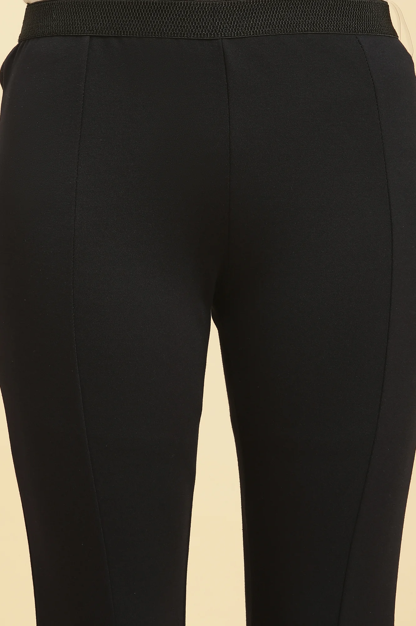 Black Solid Skinny Rayon Legging - Image 6