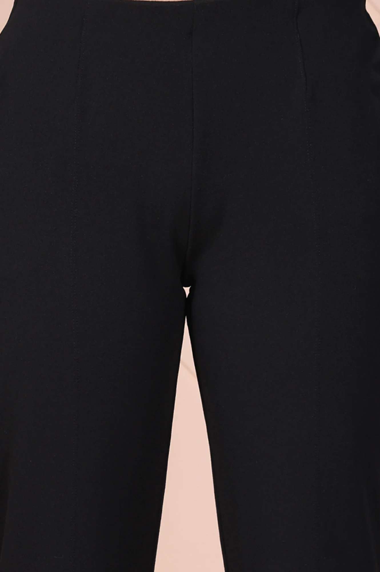 Black Solid Wide-Leg Trouser - Image 6
