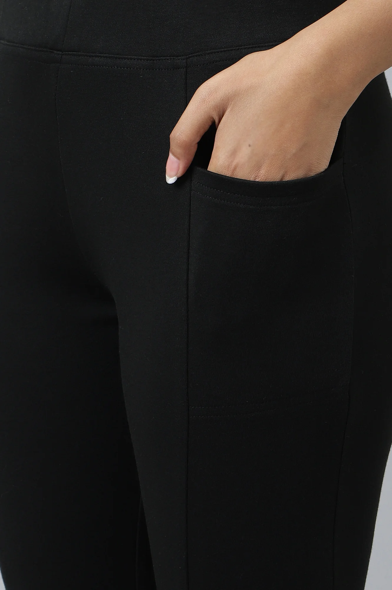 Black Solid Winter Tights - Image 10