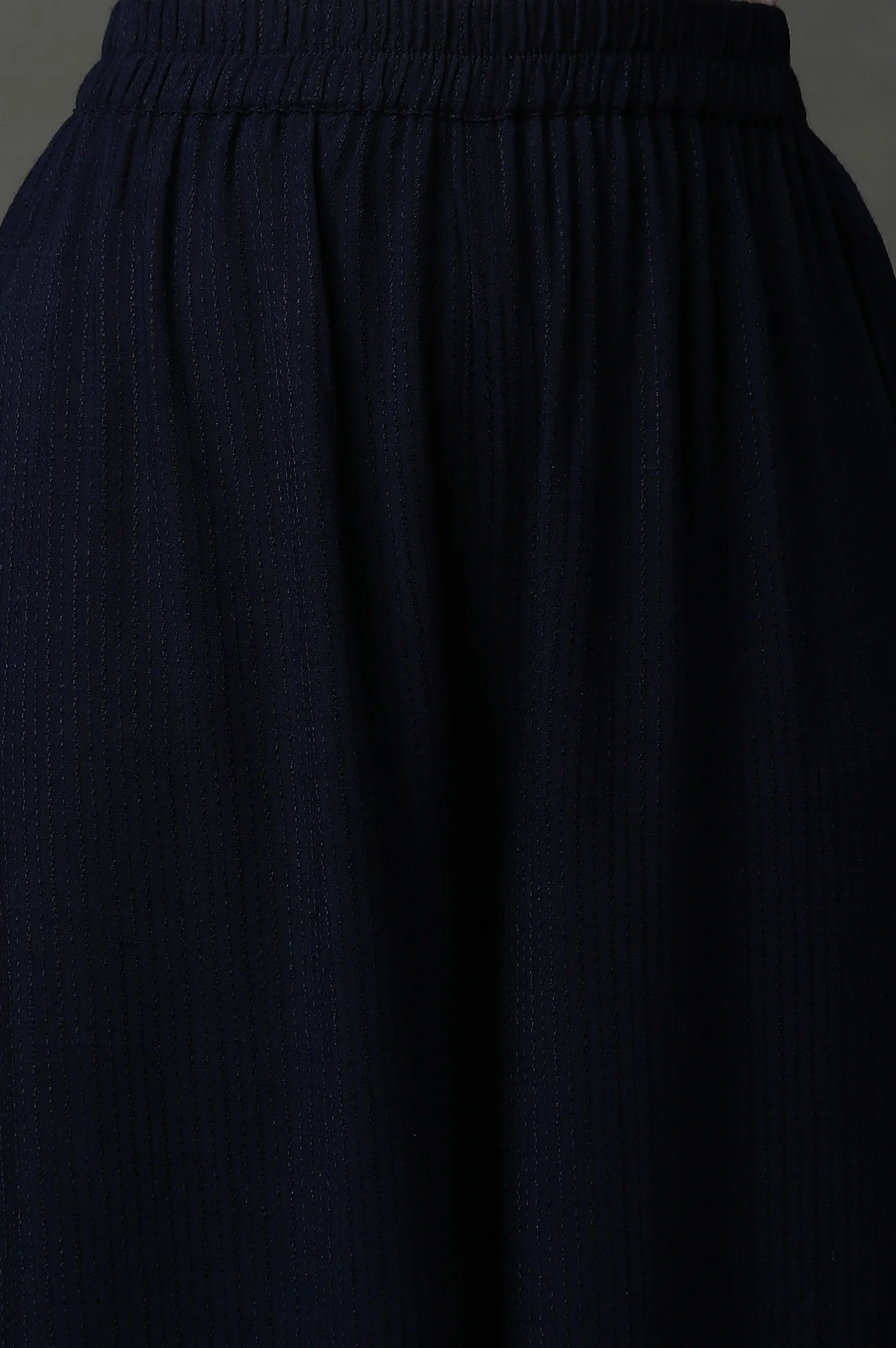 Blue A-line Jacquard Kurta, Palazzos and Dupatta Set - Image 9