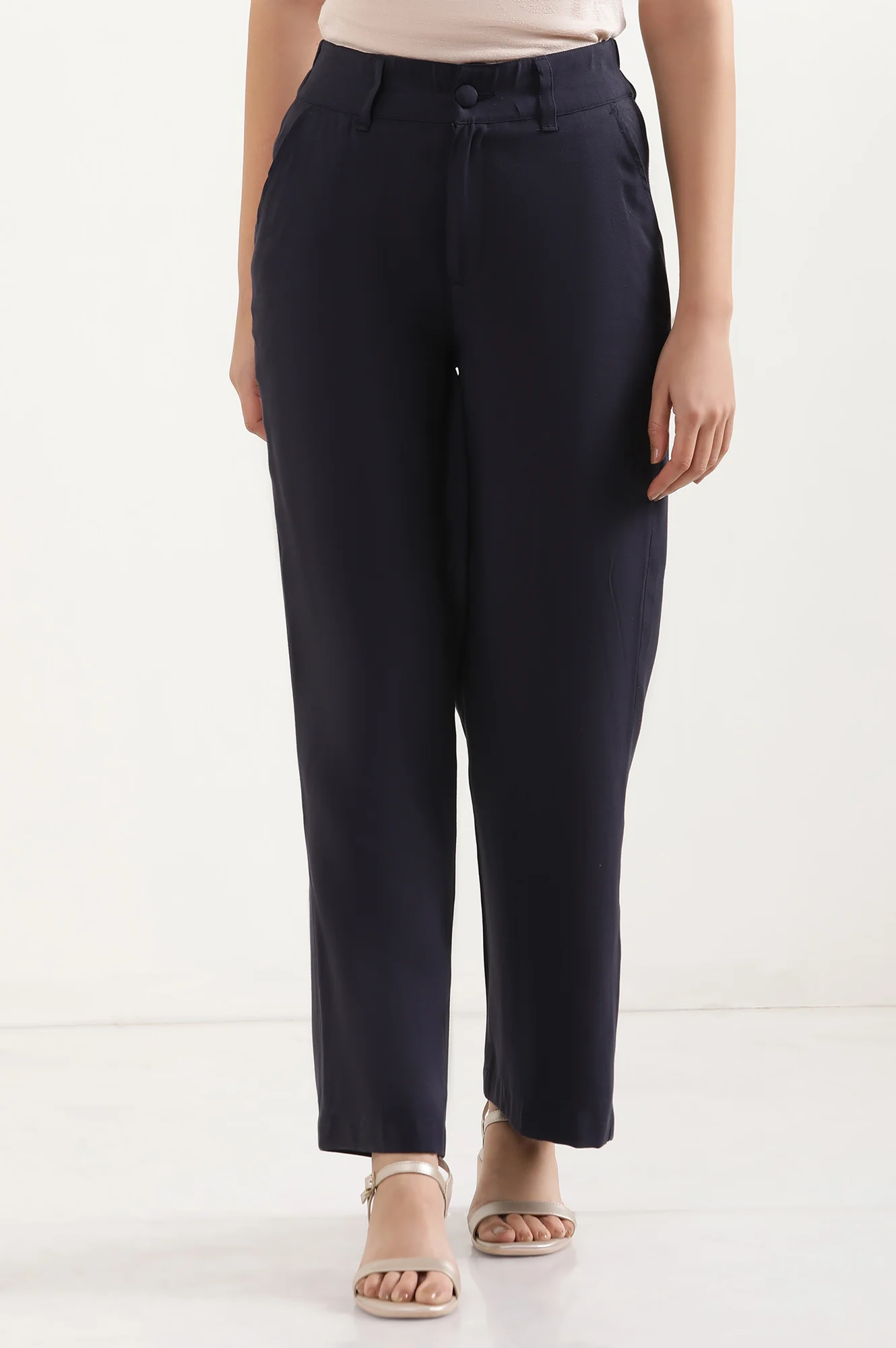 Blue Boot Cut Fir Straight Pants - Image 2