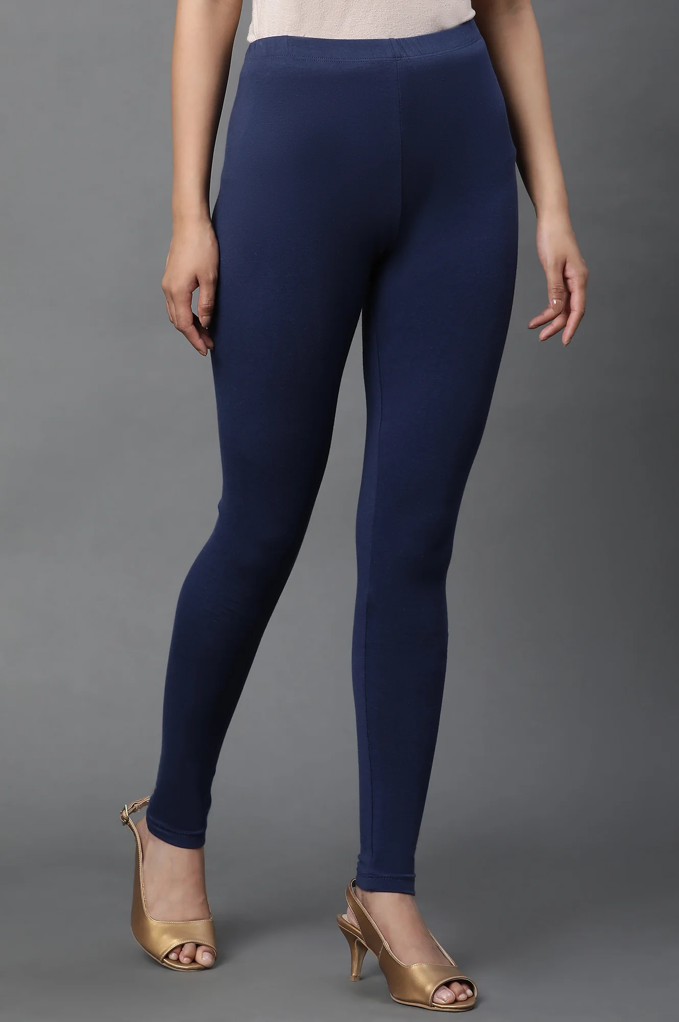 Blue Cotton Lycra Tights - Image 4