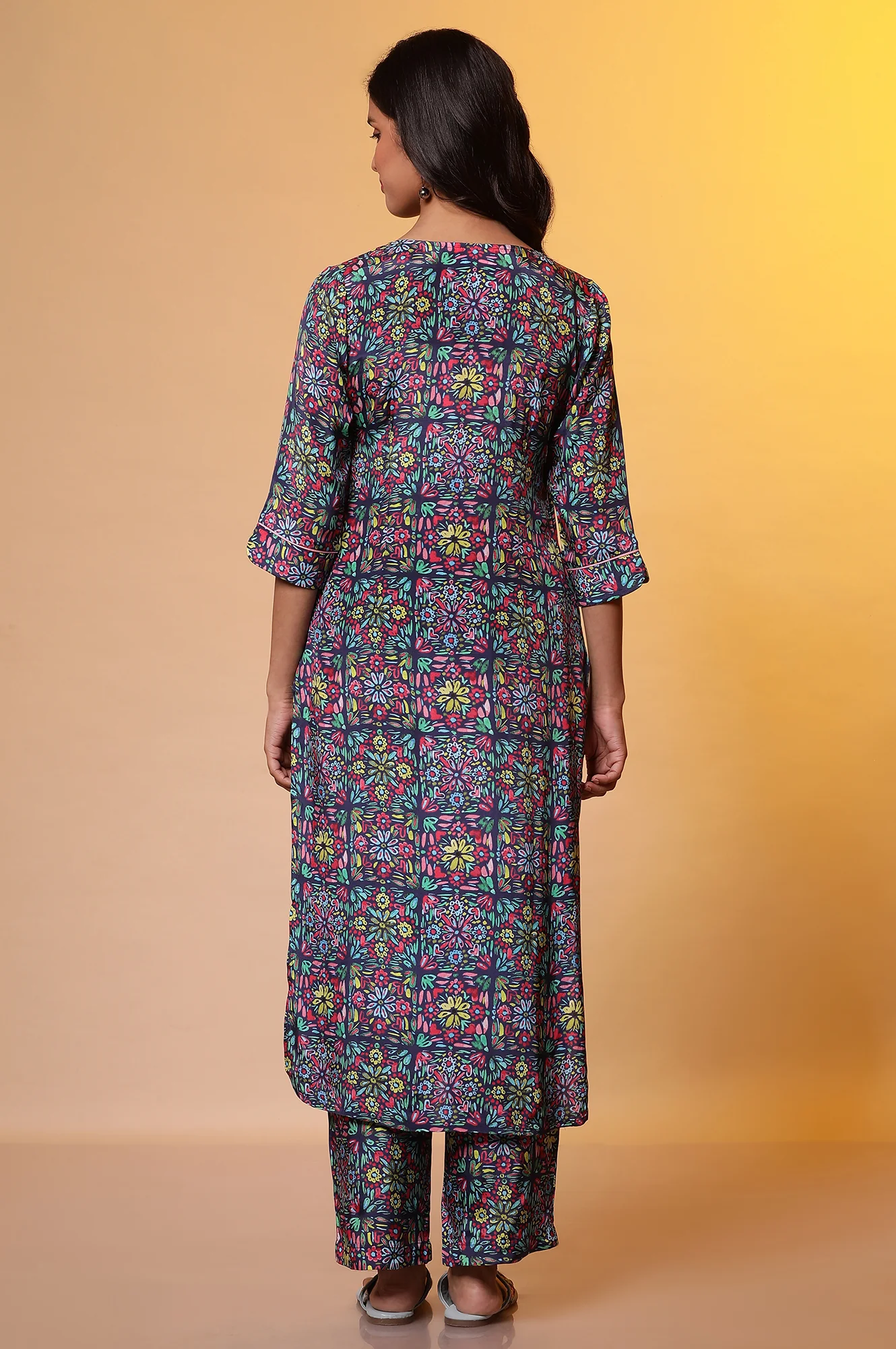Blue Everyday Printed Straight Kurta - Image 3