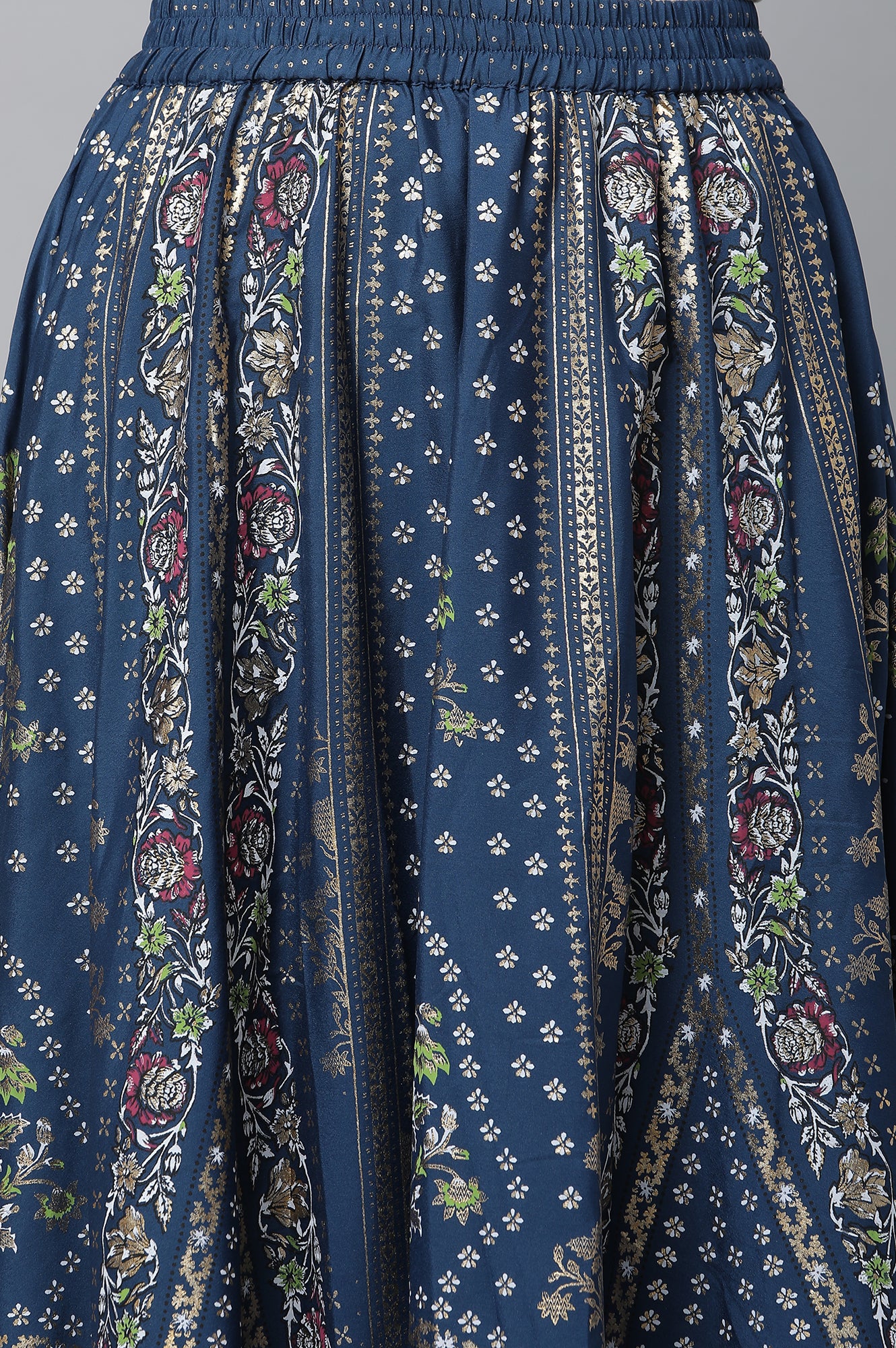 Blue Festive kurta, Skirt & Dupatta Set - Image 7