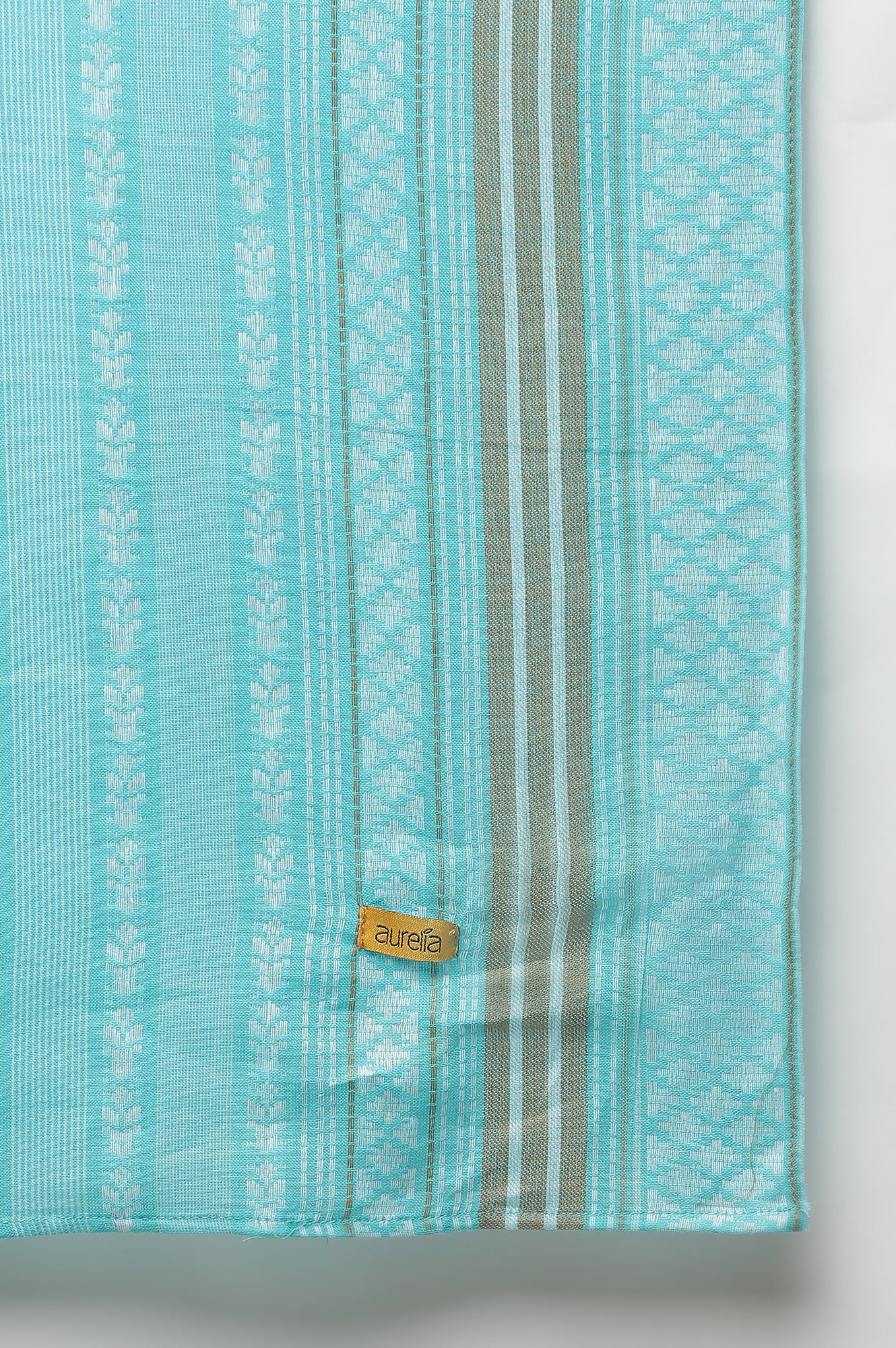 Blue Floral Dobby kurta, Tights & Pants Set - Image 9
