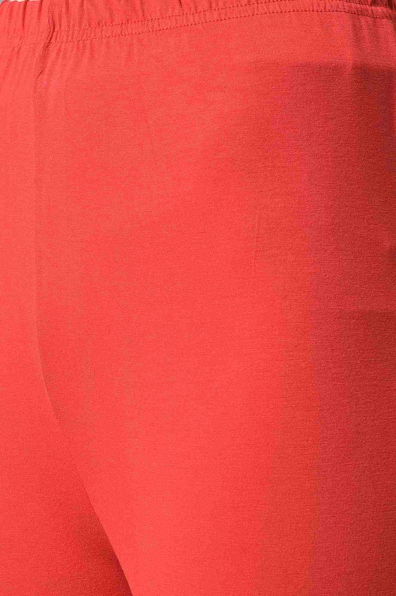 Blue Foil Printed Kurta with Red Tights and Printed Dupatta Set - Image 6