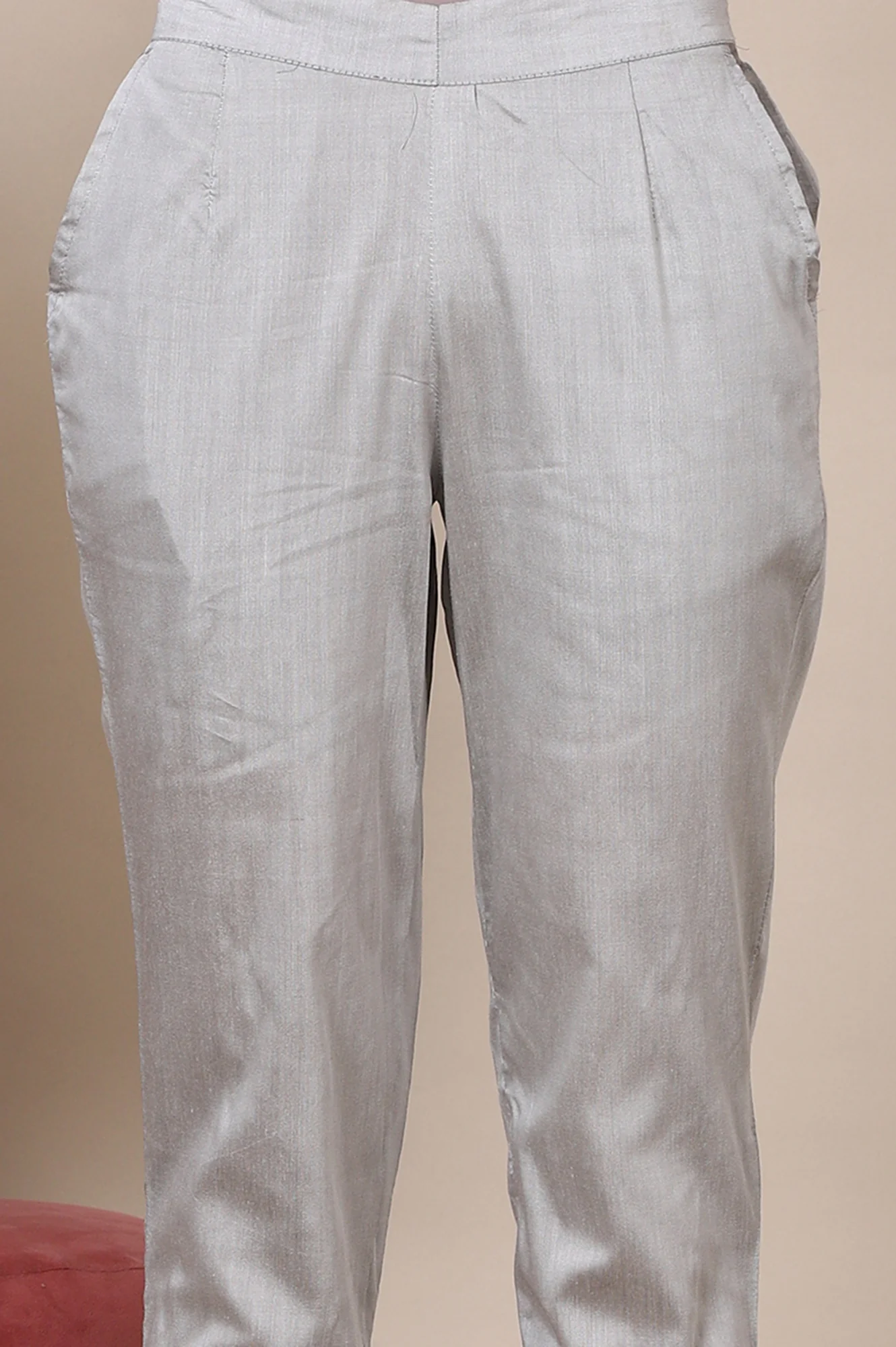 Blue A-line Pure Cotton Top and Trousers Set - Image 8