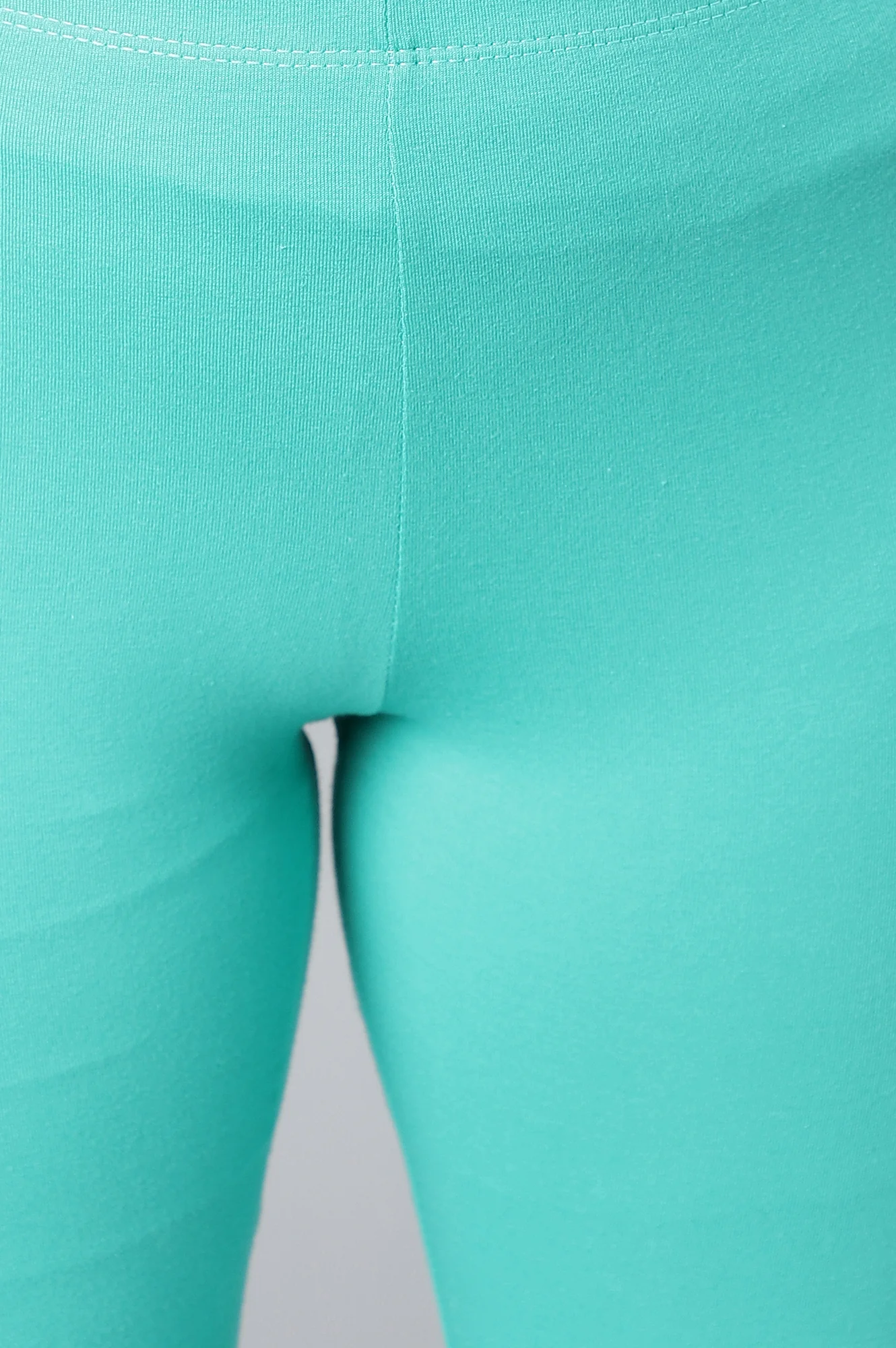 Light Blue Solid Skinny Fit Cotton Churidar With Elasticated Waistband - Image 6