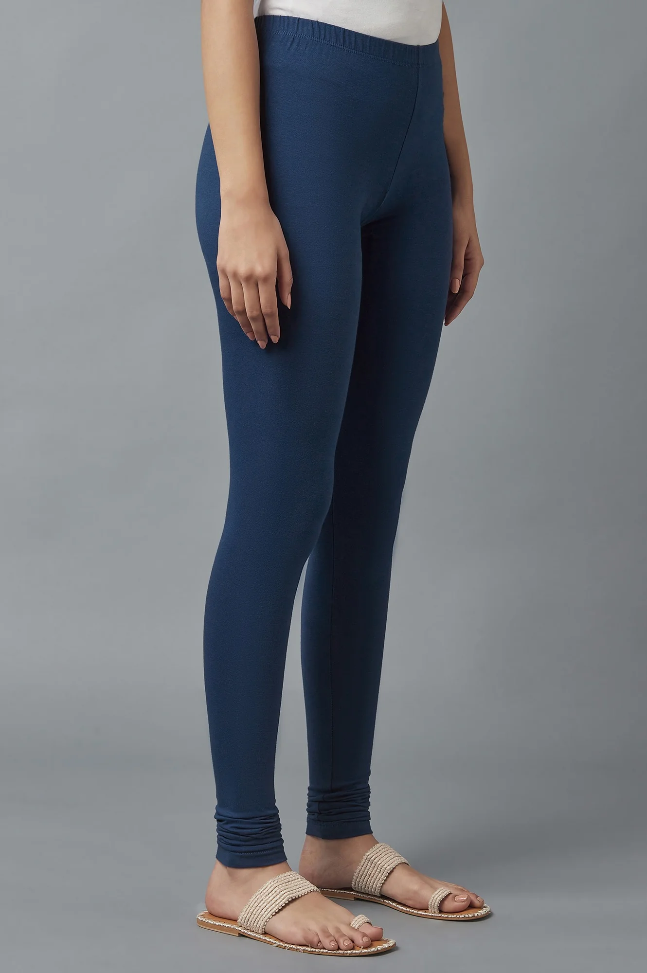 Blue Skin Fit Churidar - Image 4