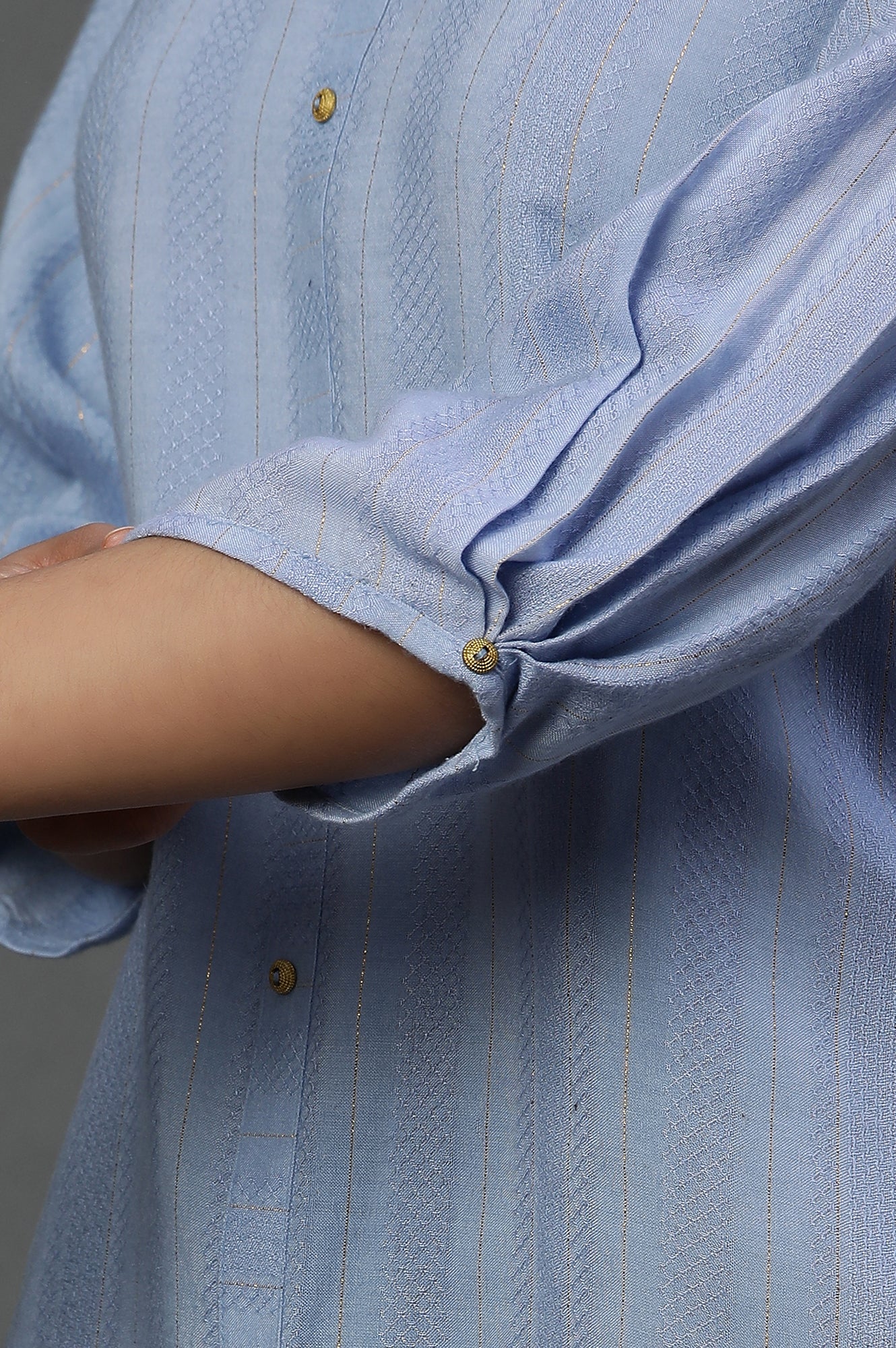 Blue Striped Short Kurti - Image 7