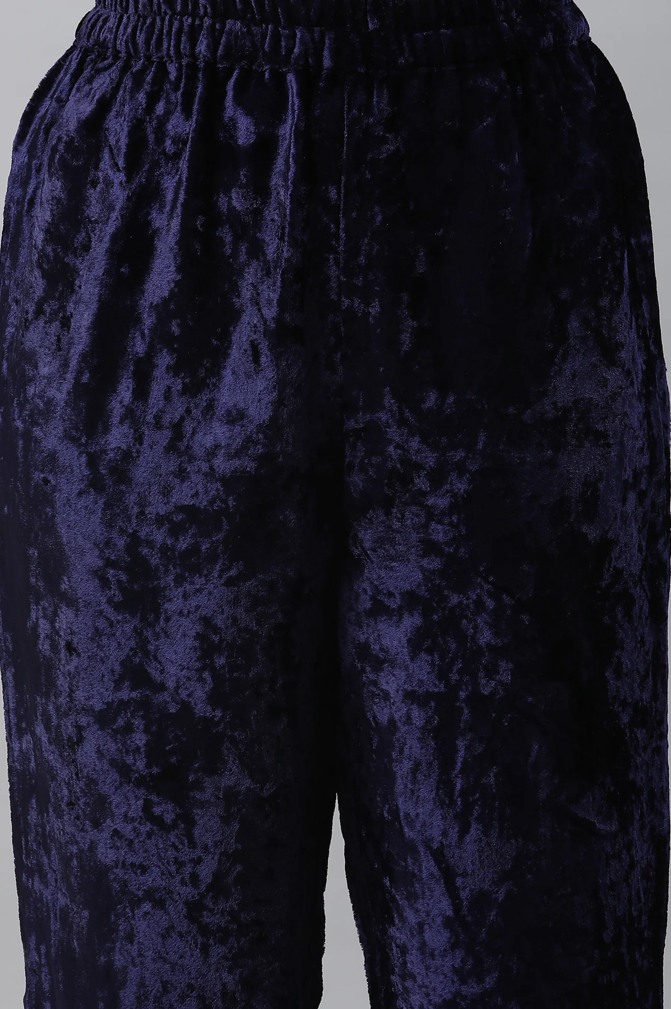 Blue Velvet Embellished Kurta & Palazzo Set - Image 10