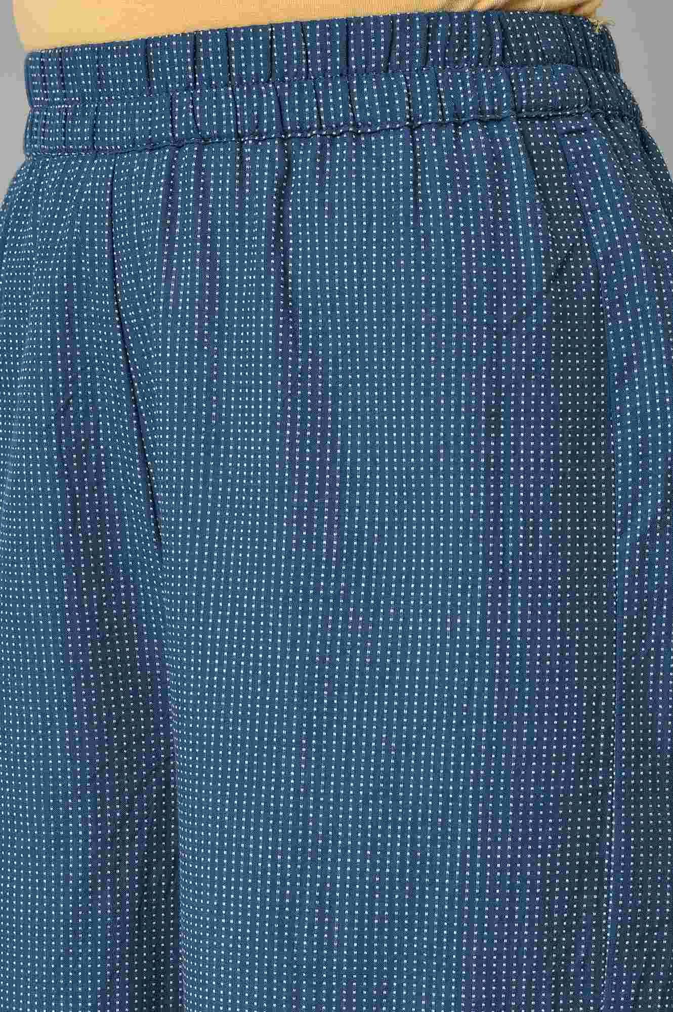 Blue Yarn-Dyed Cotton Kurta Set - Image 7