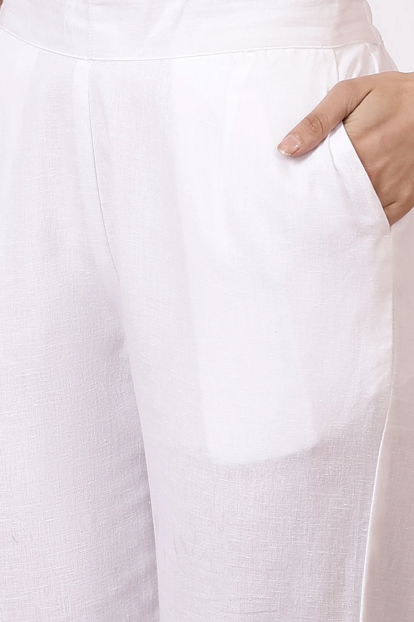 Brown and White Stripe Yarn Dyed Straight Kurta and Pants Set - Image 8