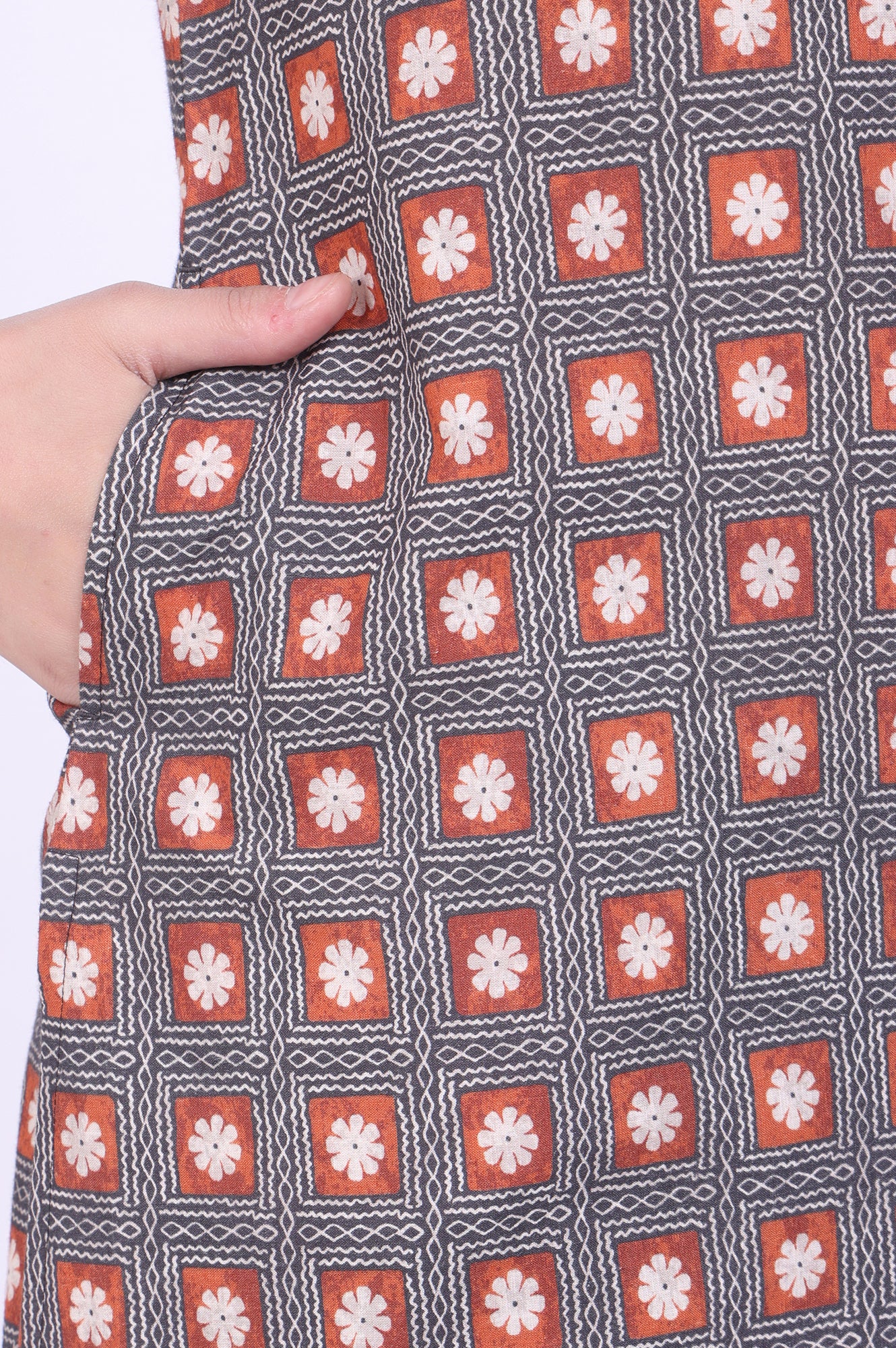 Brown Printed Straight Modal Kurta - Image 9