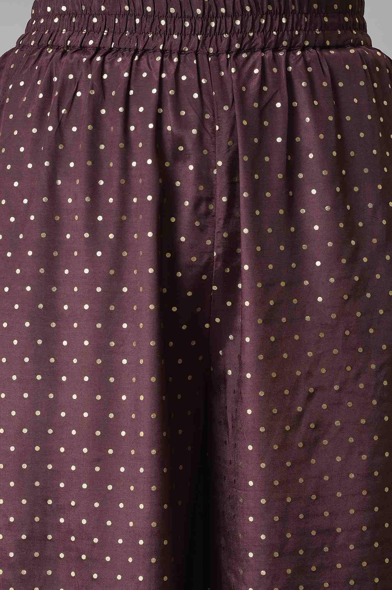 Brown Shantung Liva Kurta With Gathered Sharara - Image 8