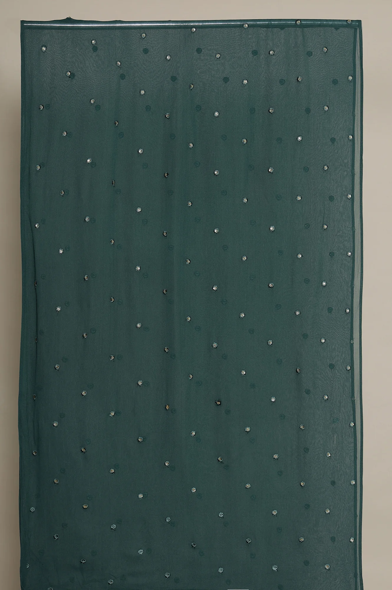 Forest Green Dori Embroidered Naira Cut Kurta, Palazzo and Stole Set - Image 9