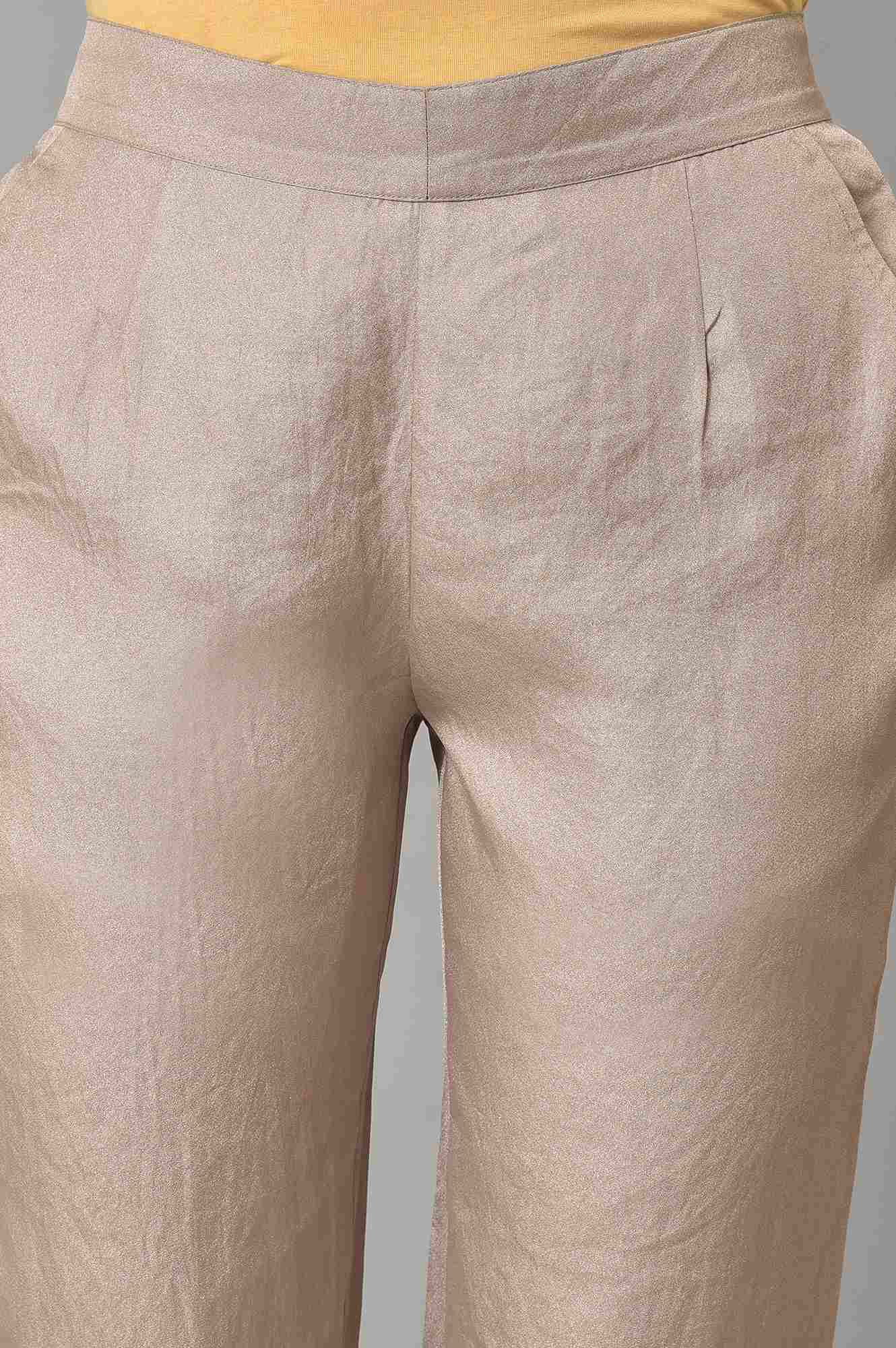 Gold Solid Straight Trouser - Image 6