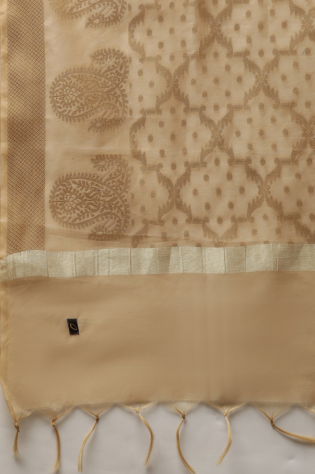 Green Anarkali Dori Embroidered Kurta, Tights and Dupatta Set - Image 10