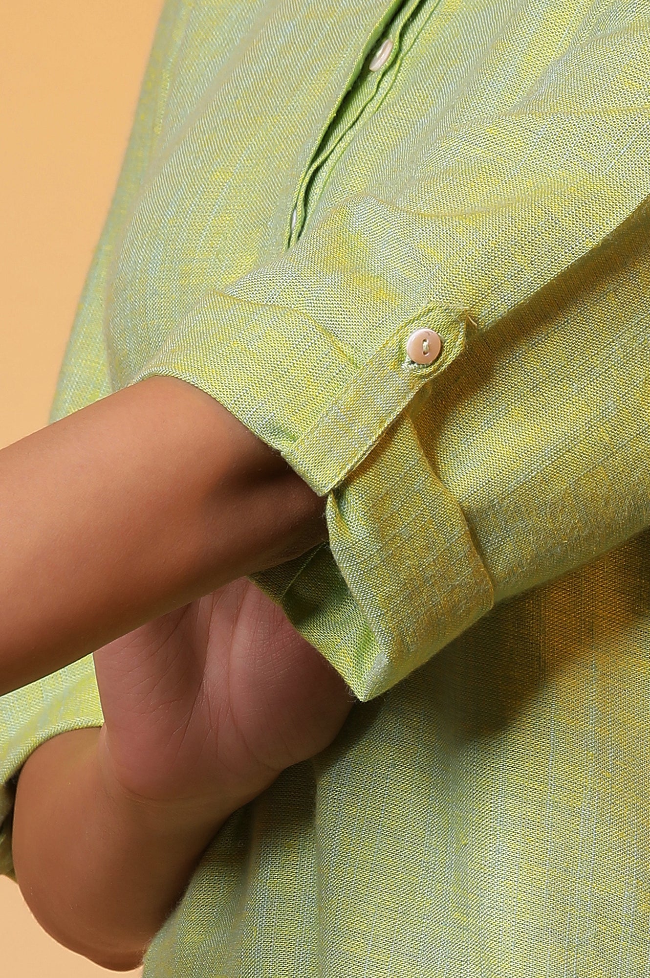 Green Cotton Solid Short Kurti - Image 7