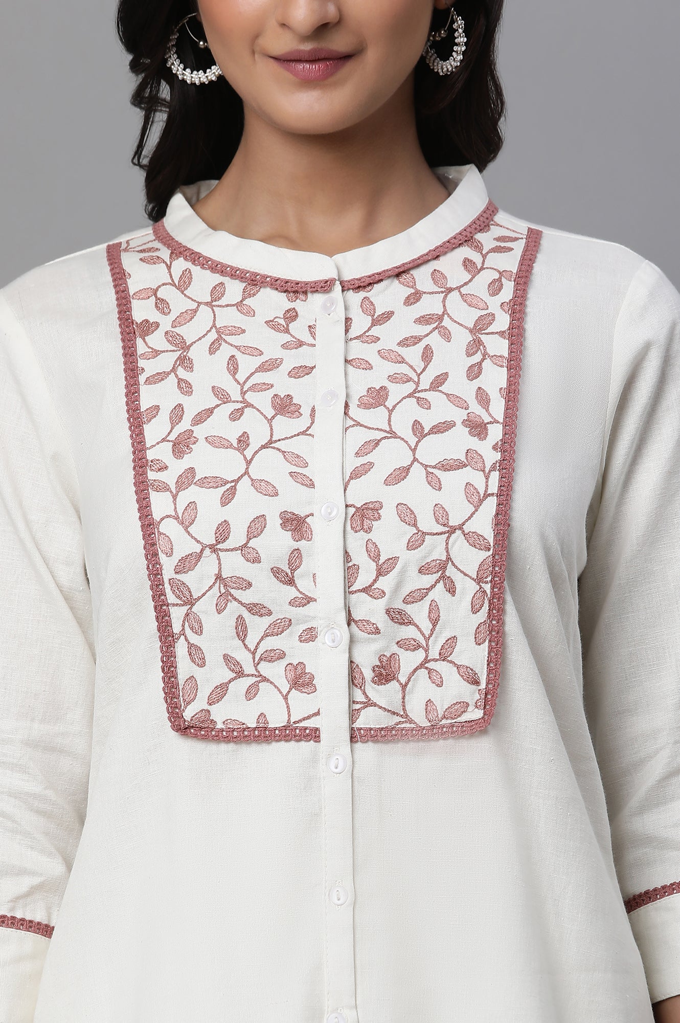 Green Solid Casual Kurti with Lace - Image 6