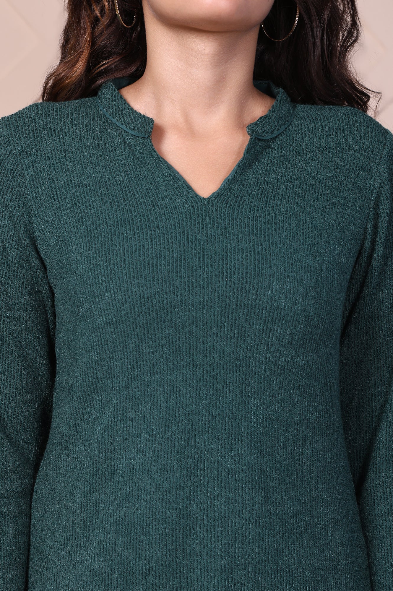 Green Textured Straight Kurti - Image 3