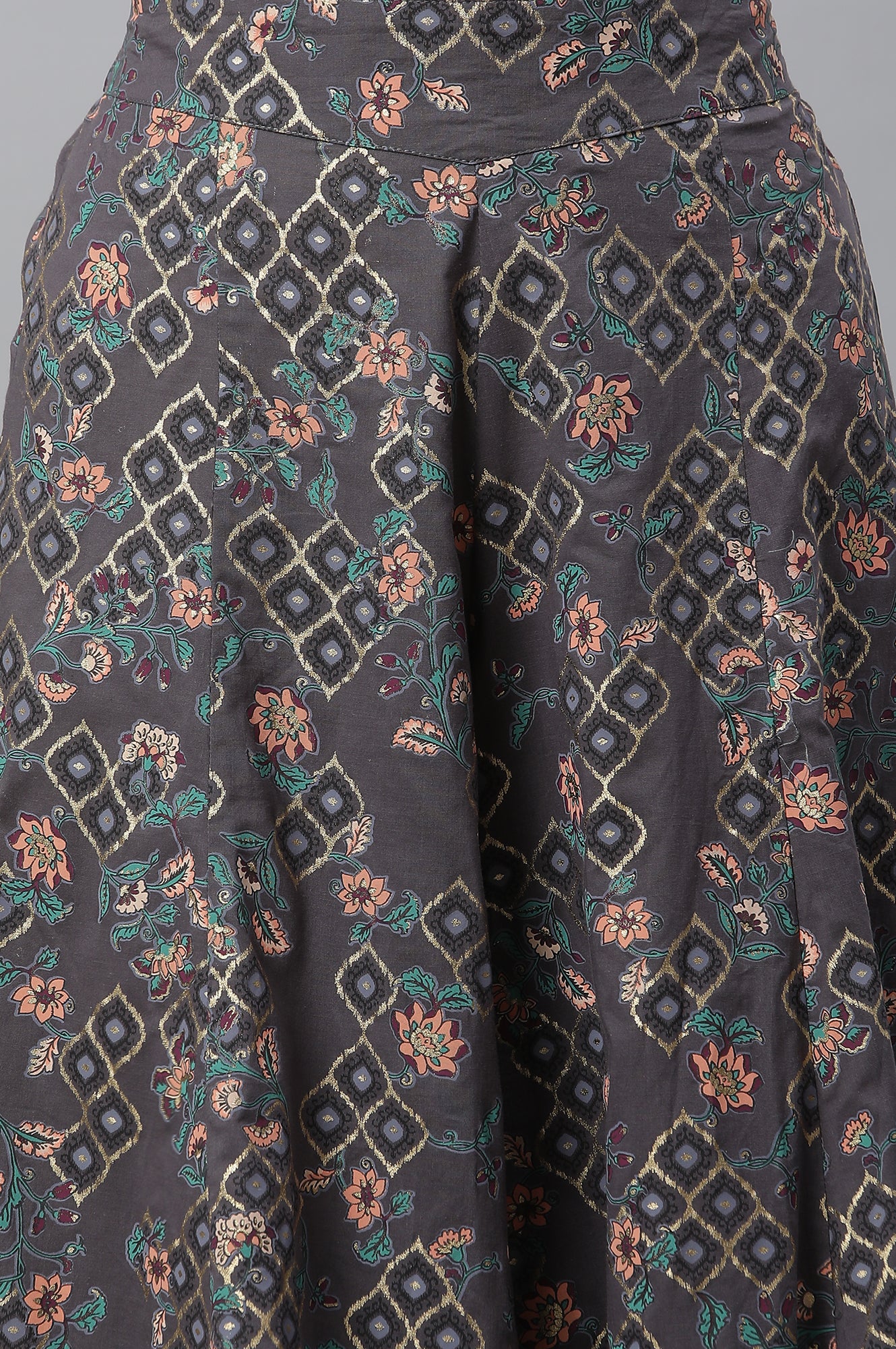 Grey Printed Semi-Flared Palazzo - Image 7