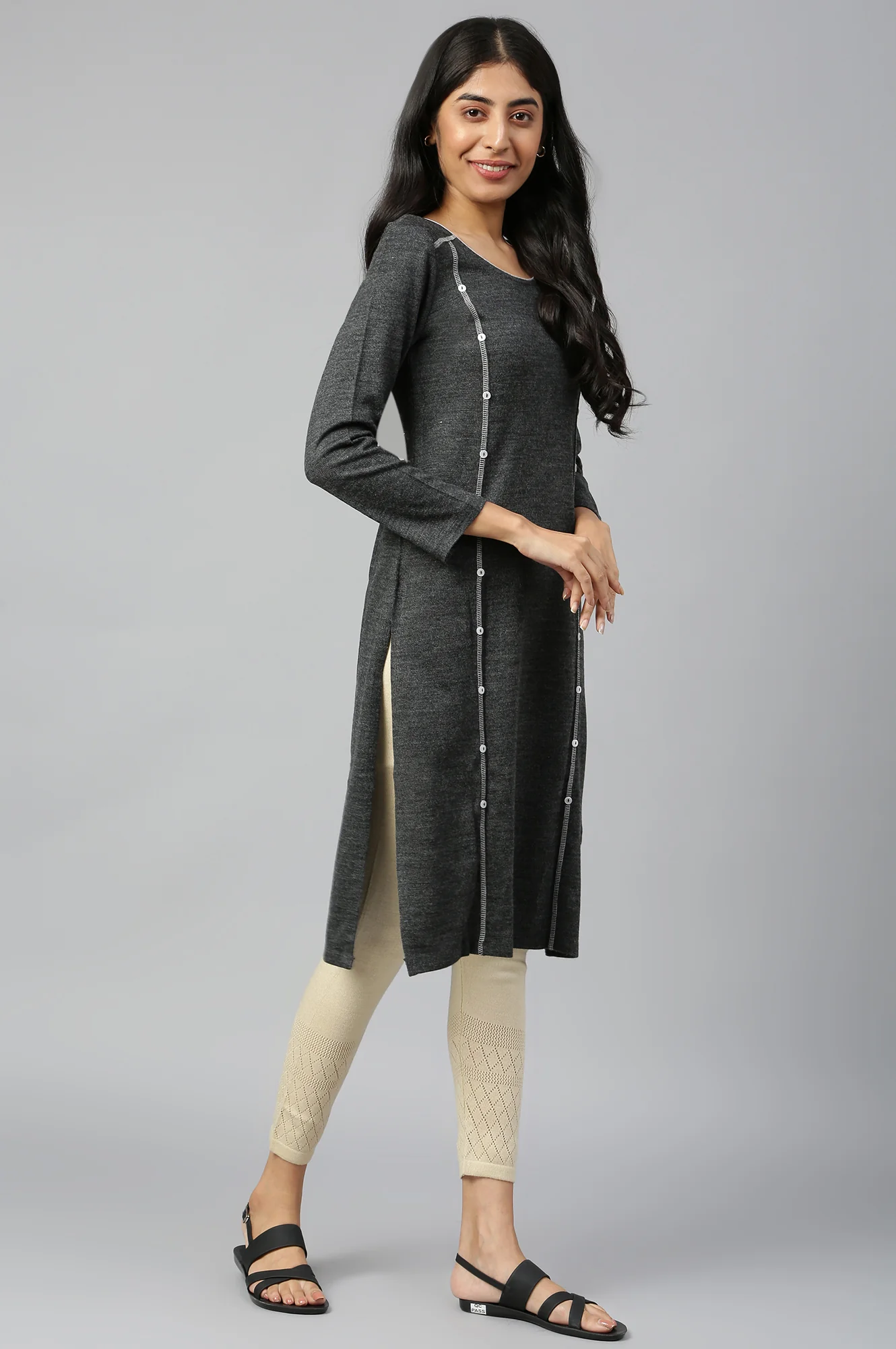 Grey Winter kurta - Image 6
