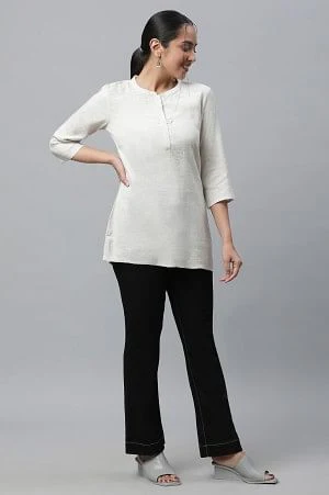 Khadi Beige Basic Aurelia Kurti