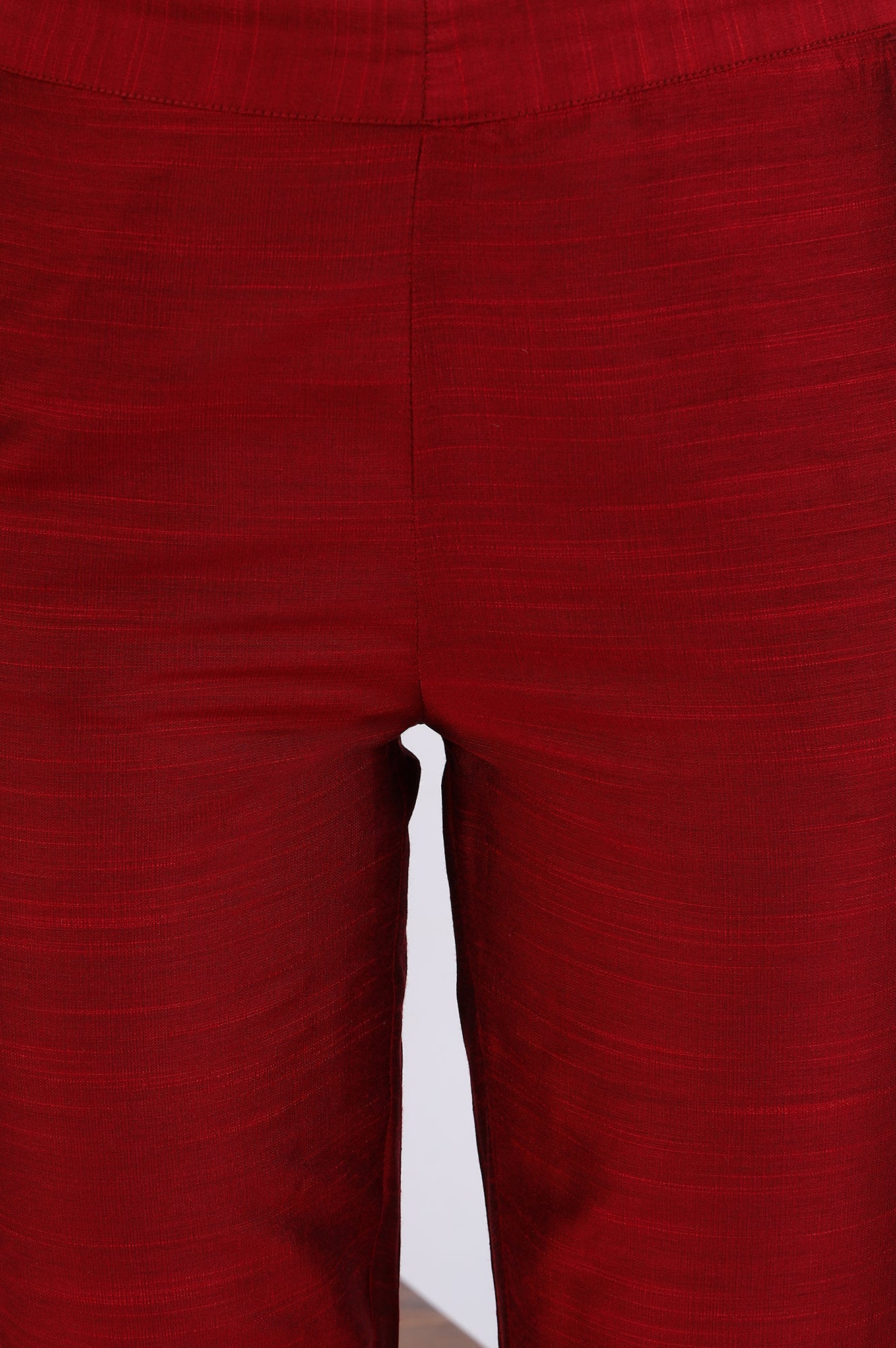 Maroon Solid Yarn Dyed Trousers - Image 6