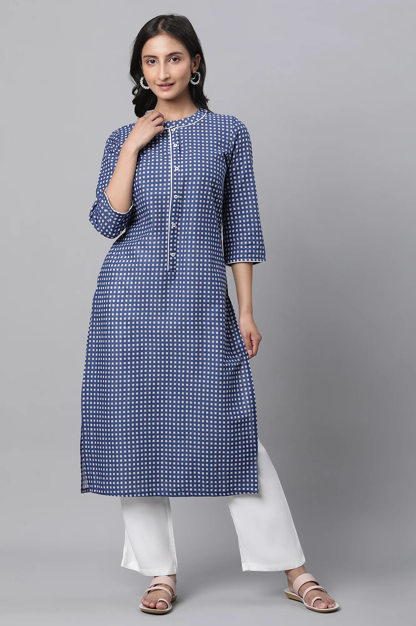 Multi-coloured Sleeveless Casual Kurta - Image 2