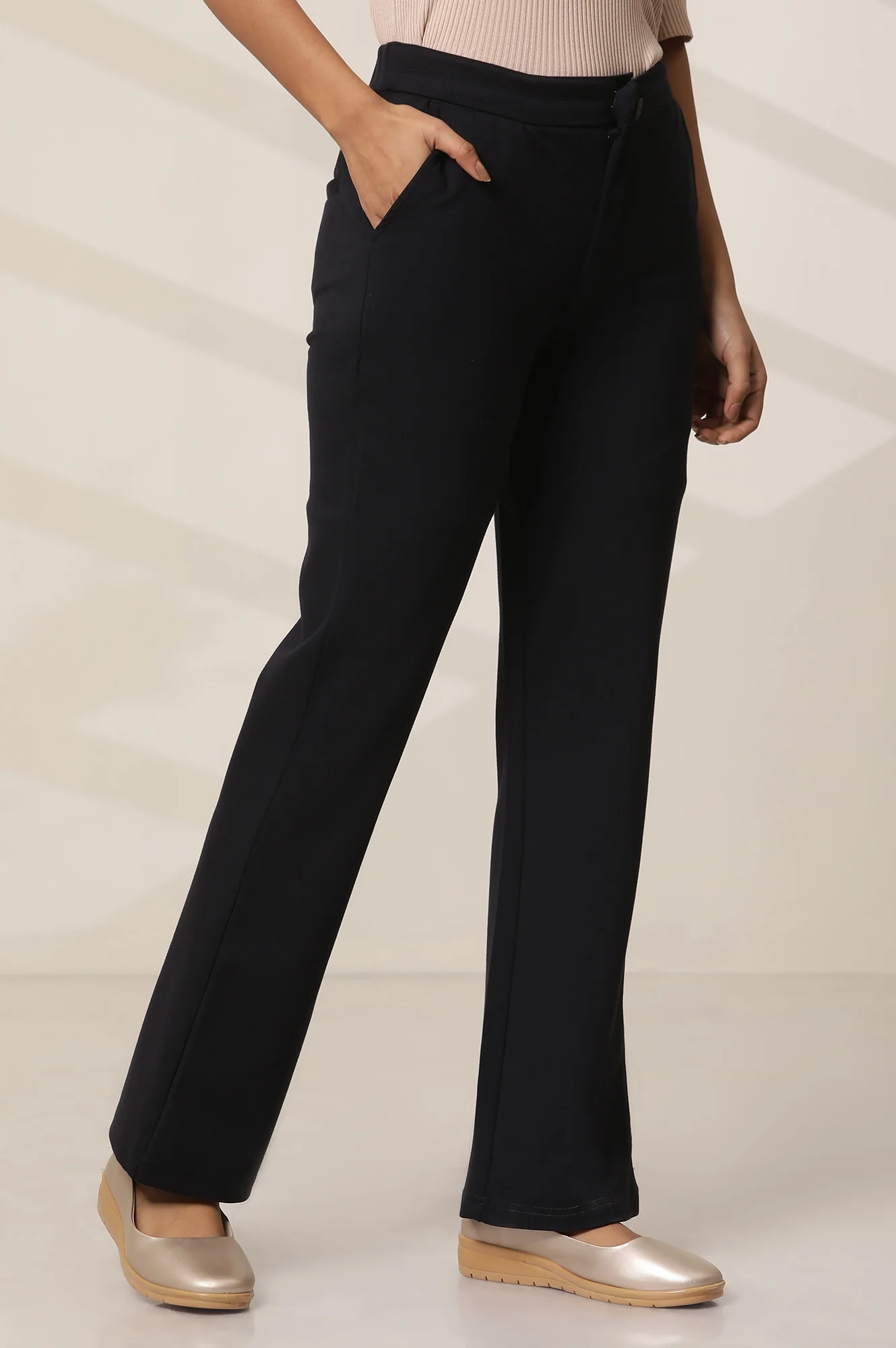 Navy Blue Boot Cut Flared Pants - Image 5