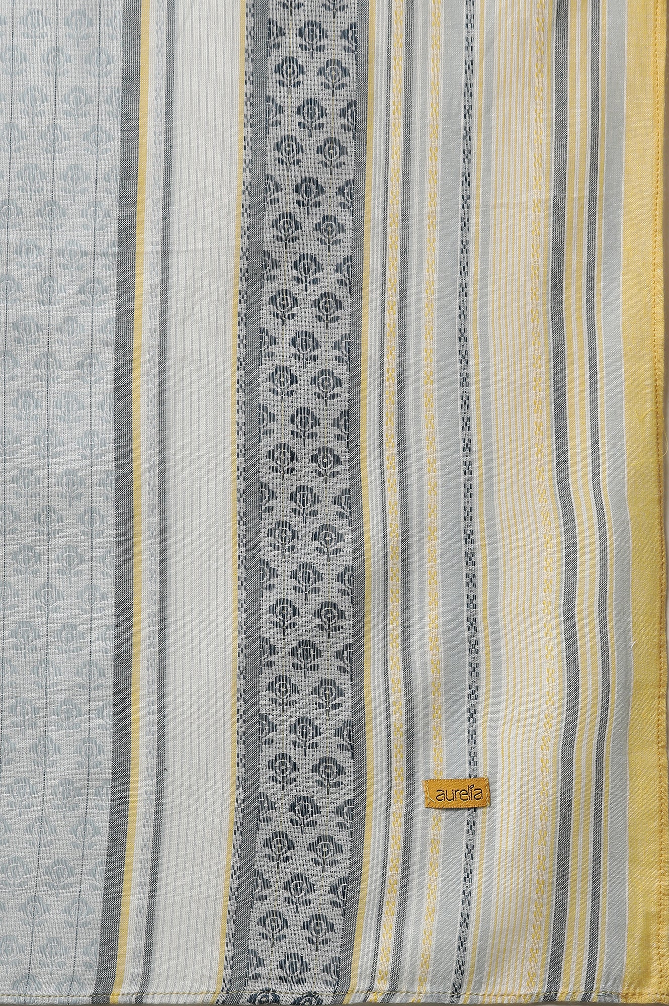 Navy Blue Cotton Dobby Kurta, Trousers and Dupatta Set - Image 10