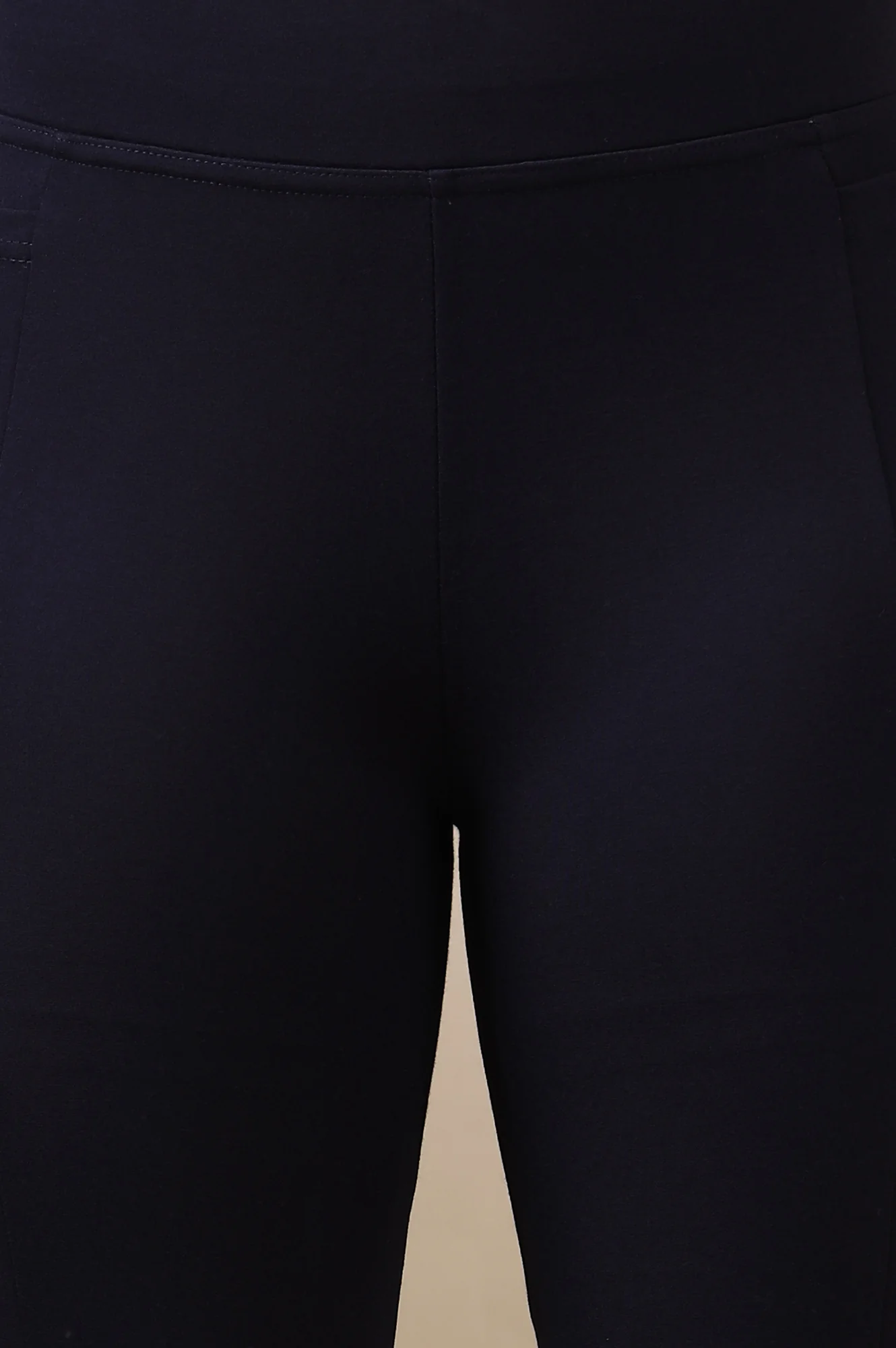 Navy Blue Flared Ankle Length Yoga Tights - Image 7