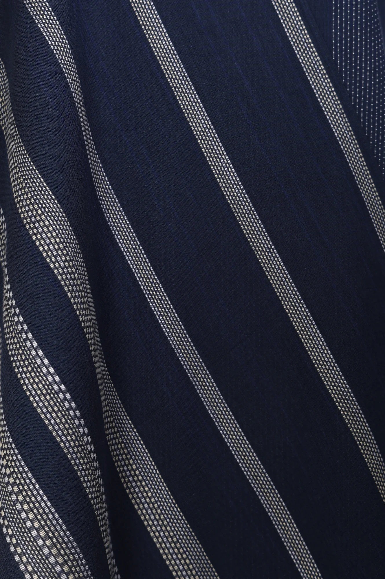 Navy Blue Yarn Dyed Striped Pure Cotton Stole - Image 3