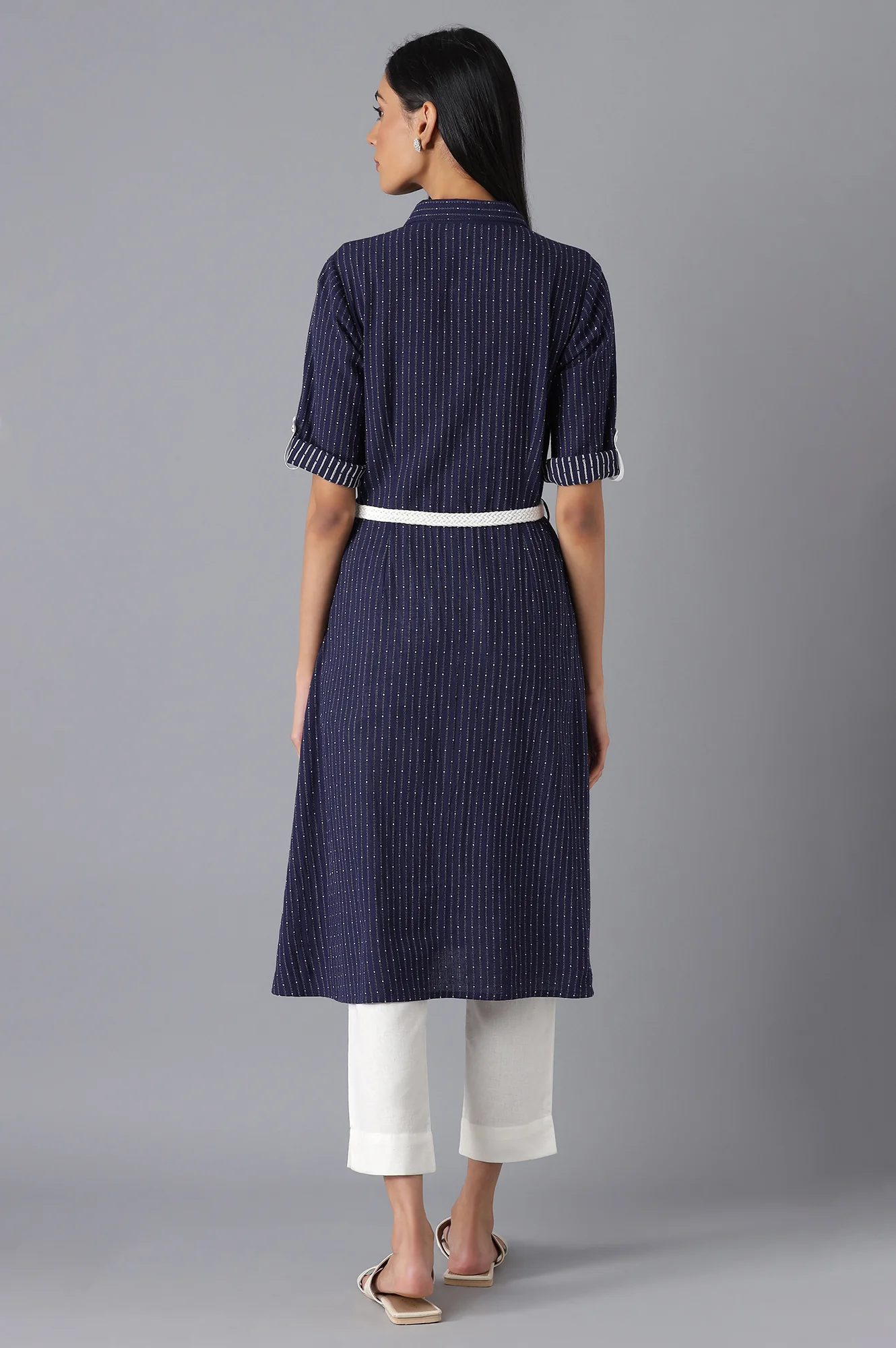 Navy Casual Kurta - Image 2