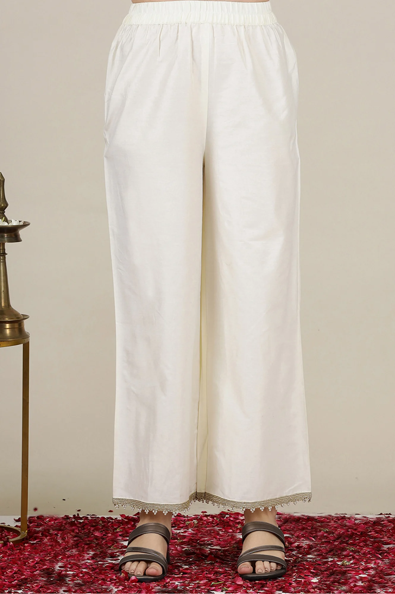 Off-White Dori Embroidered Anarkali Kurta, Straight Pants and Jacquard Kurta - Image 8