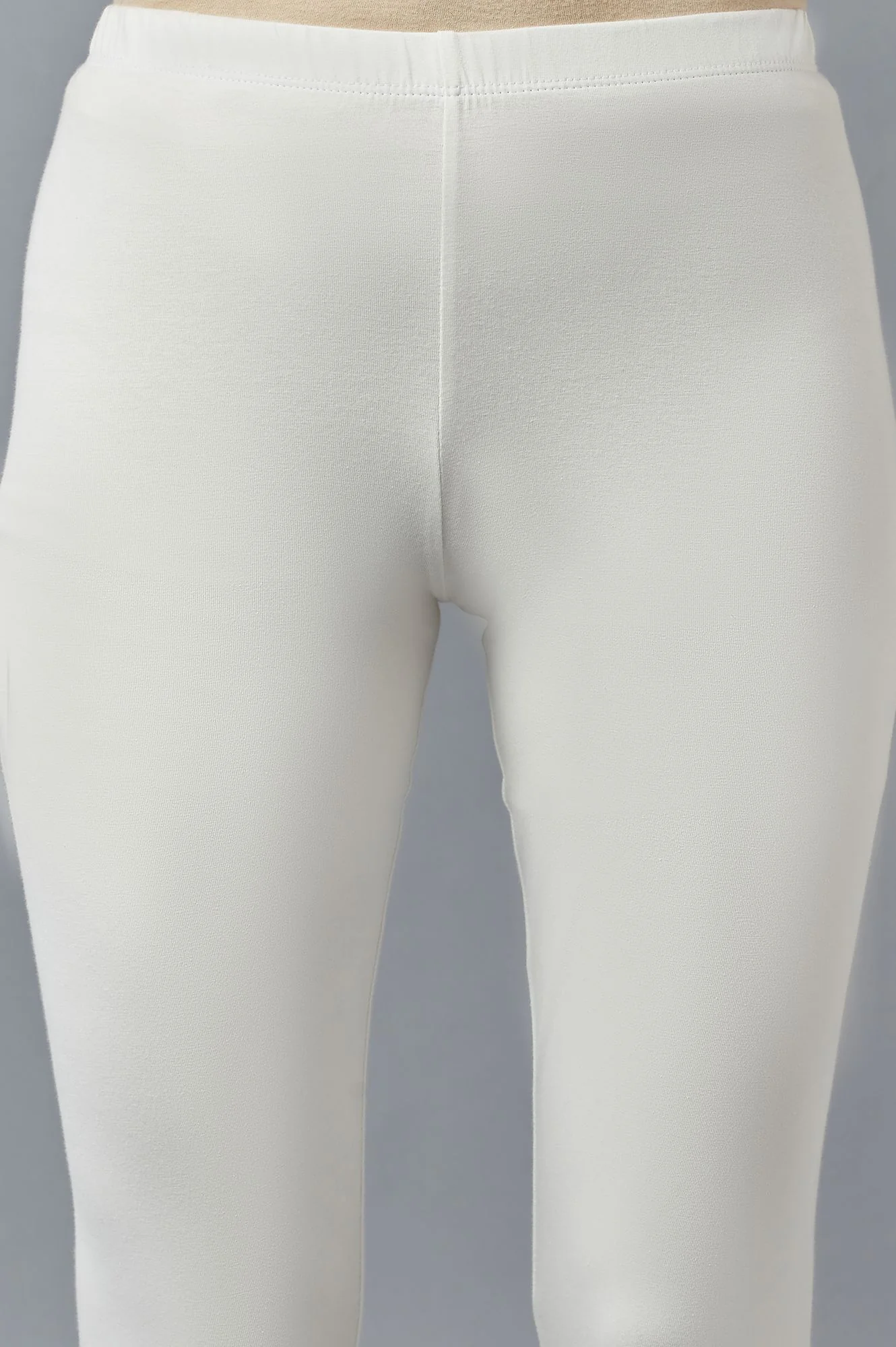 Off- White Solid Tights - Image 6
