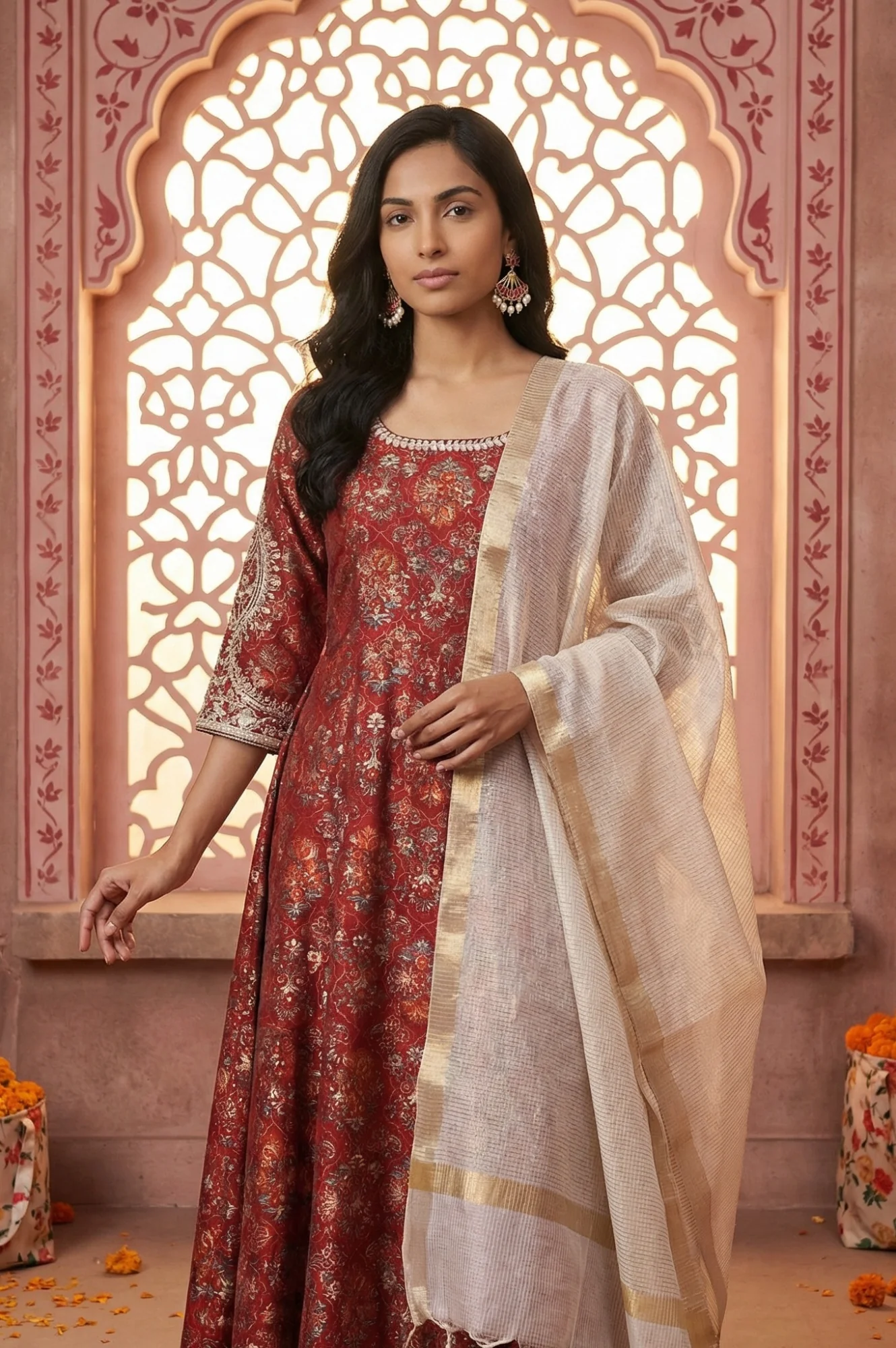 Off White Yarn Dyed Solid Tassels Dupatta
