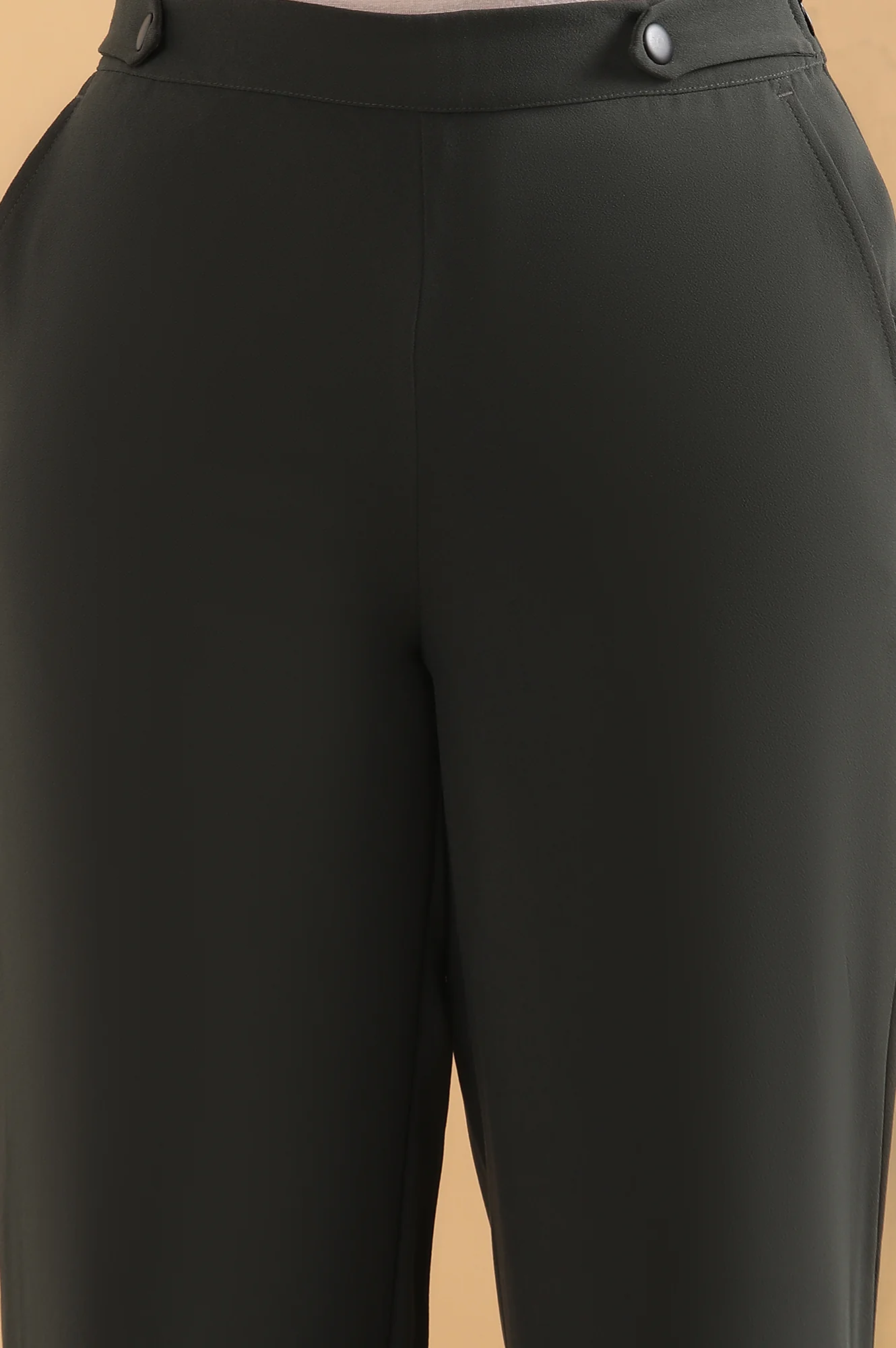 Olive Green Formal Parallel Pants - Image 6