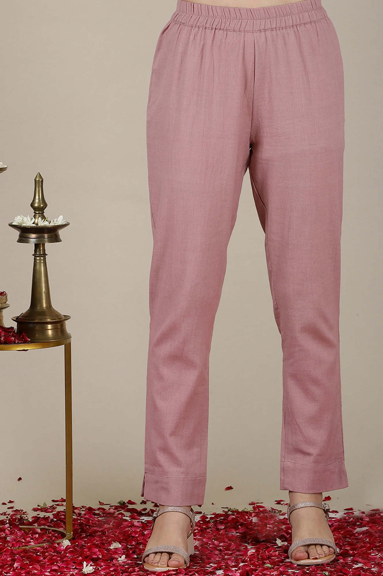 Onion Pink Yarn Dyed Dori Embroidered Anarkali Kurta, Trousers and Dupatta Set - Image 8